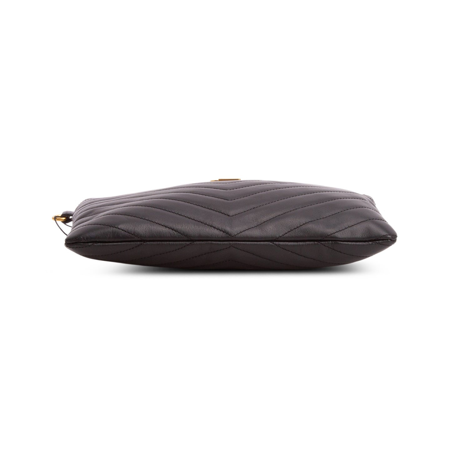 Saint Laurent Black Calfskin Matelasse Monogram Cassandre A5 Pouch