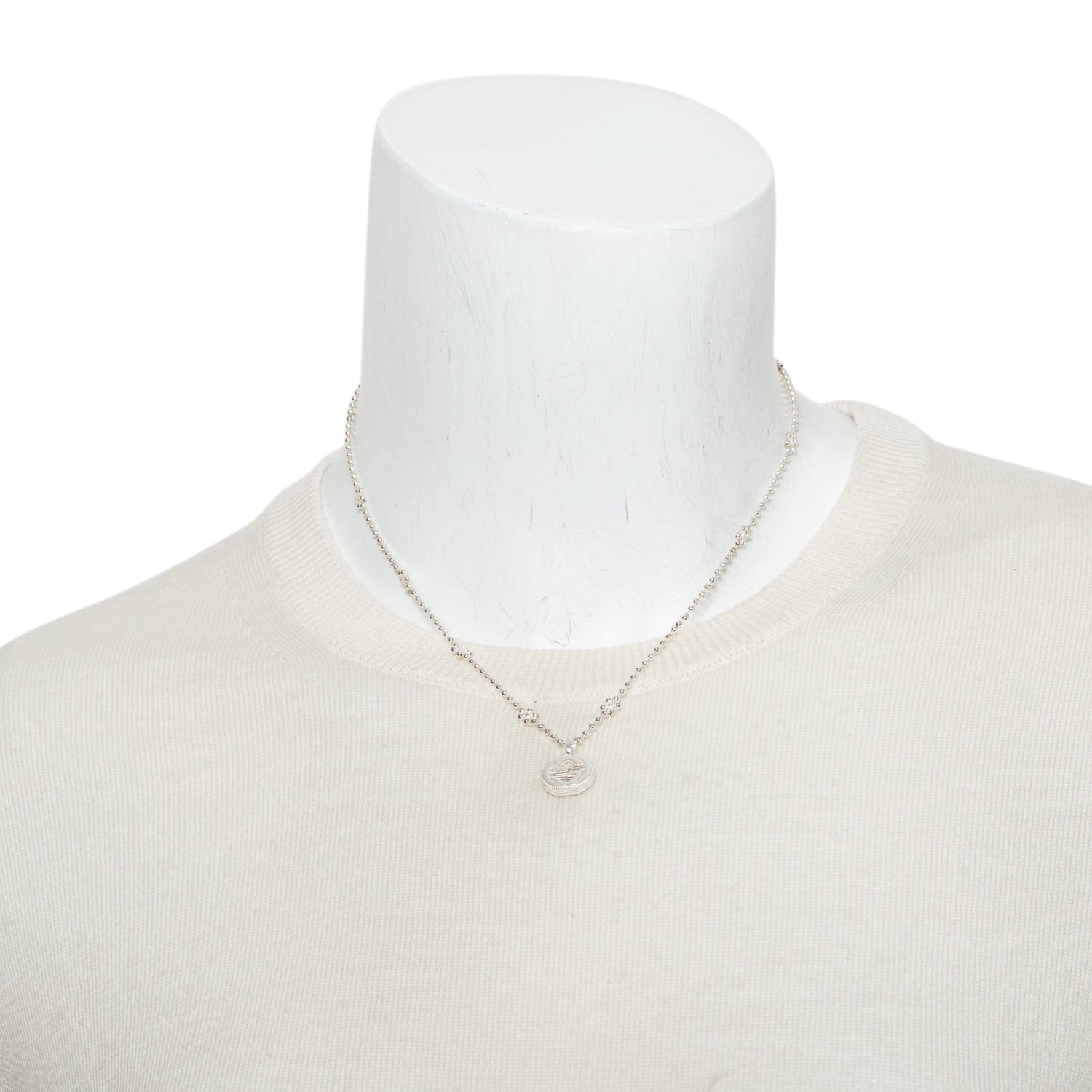 Gucci Sterling Silver Interlocking G Cluster Chain Necklace w/ Box