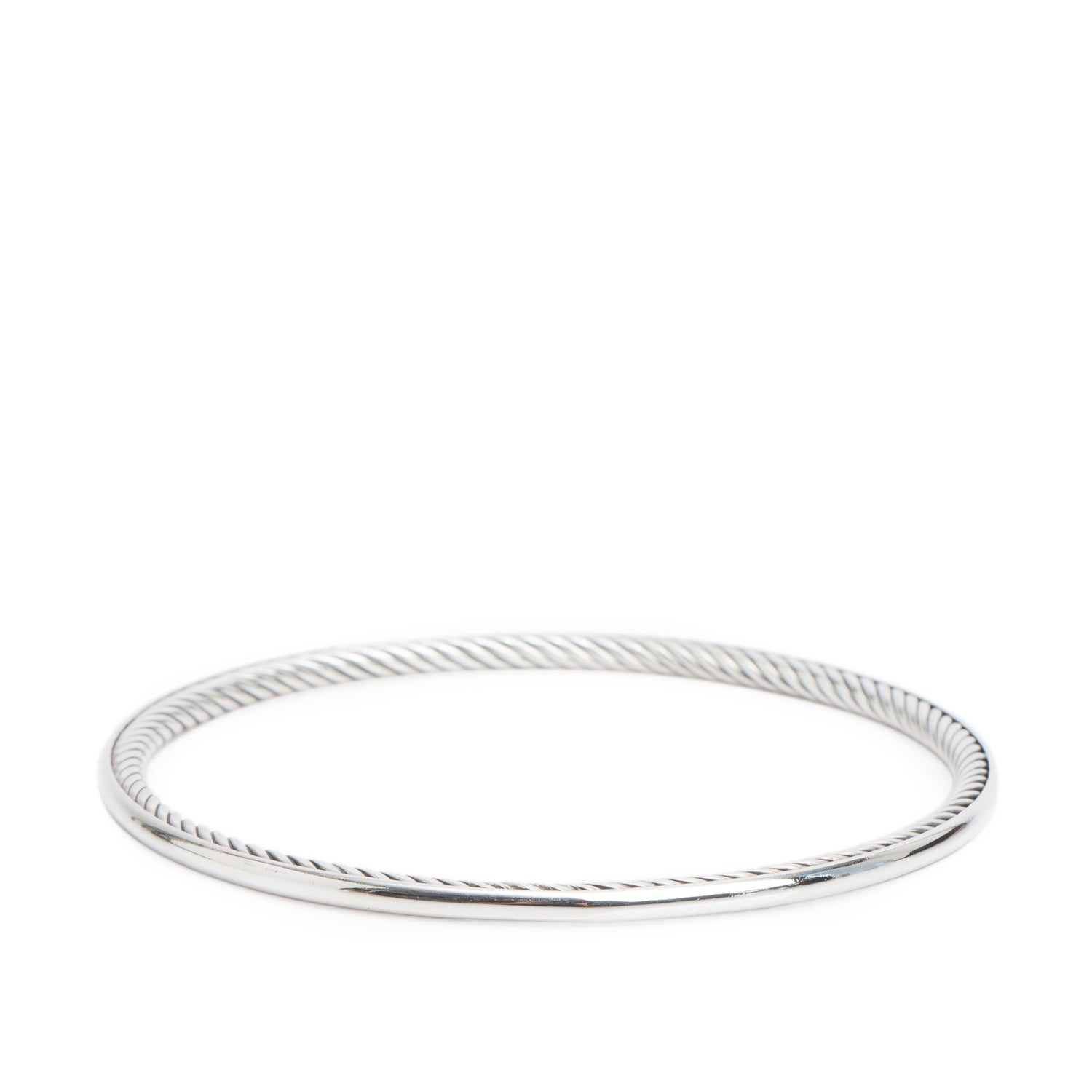 David Yurman Sterling Silver Inside-Out Cable Bangle Bracelet