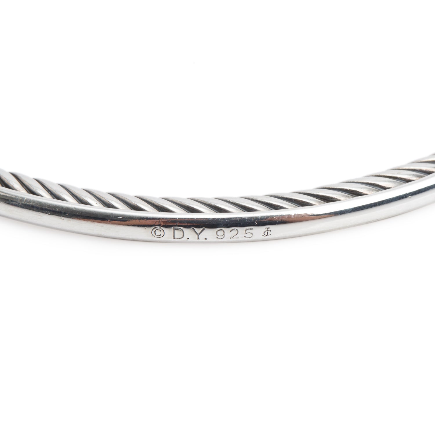 David Yurman Sterling Silver Inside-Out Cable Bangle Bracelet