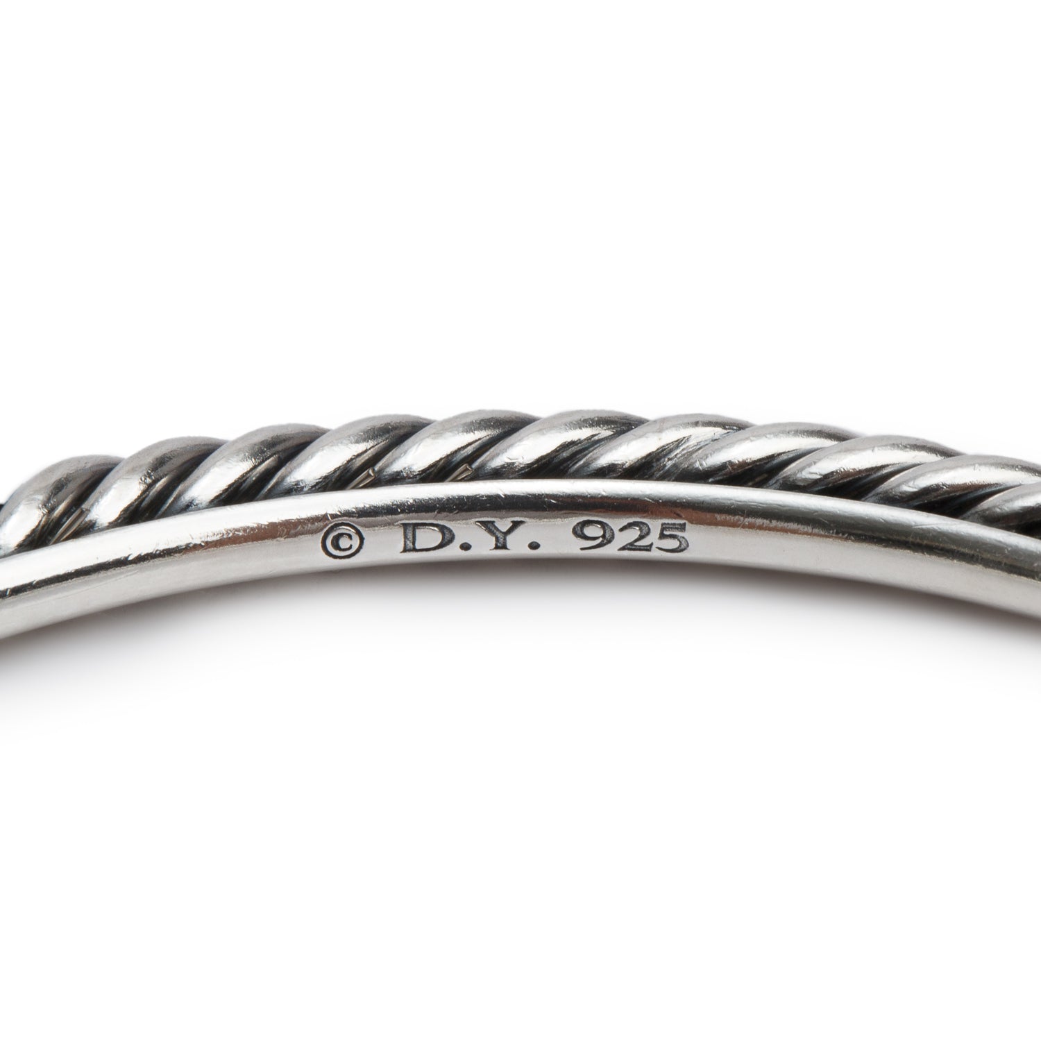 David Yurman Sterling Silver 4 MM Sculpted Cable Bangle Bracelet