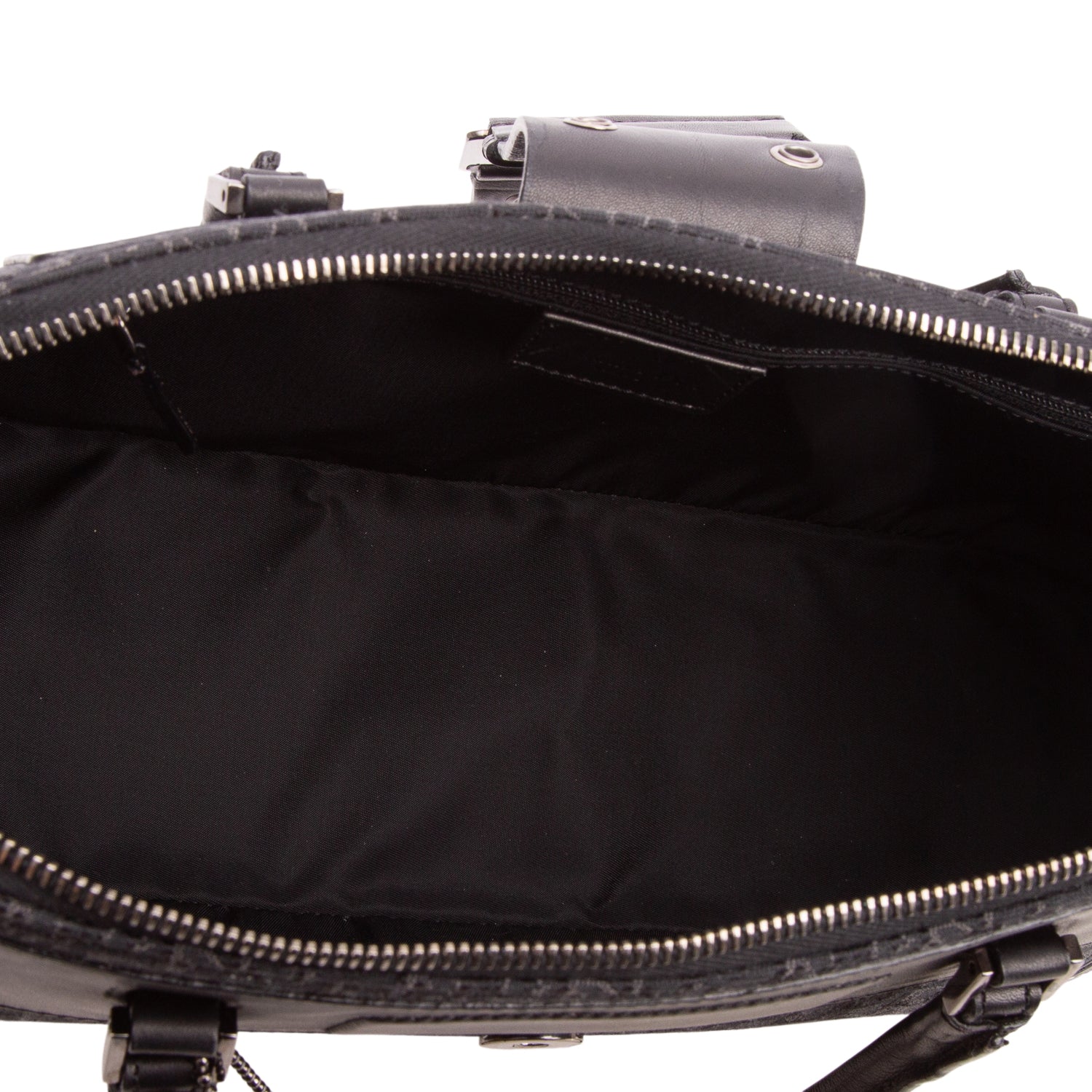 Christian Dior Black Canvas Calfskin Street Chic Top Handle Bag w/ Authenticity Card