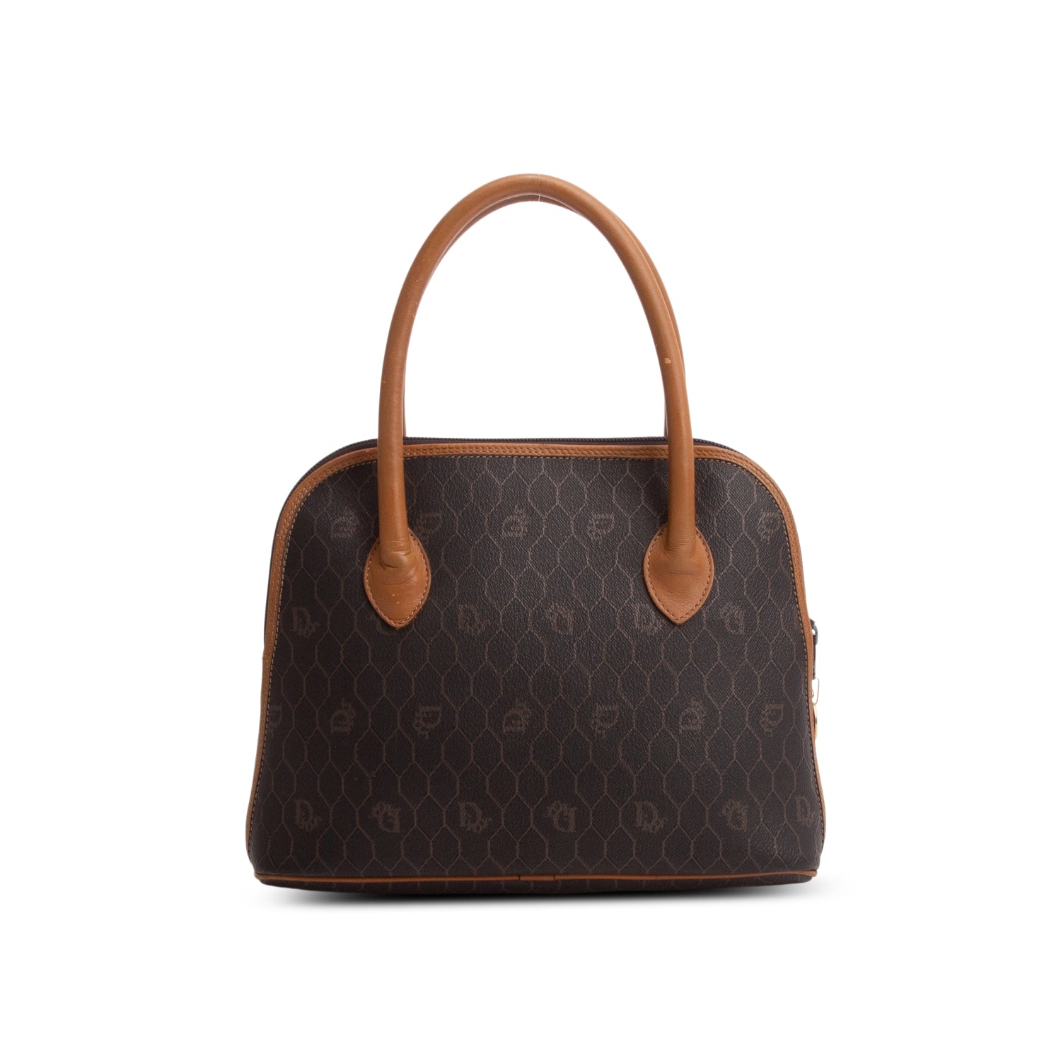 Christian Dior Vintage Brown Honeycomb Top Handle Bag