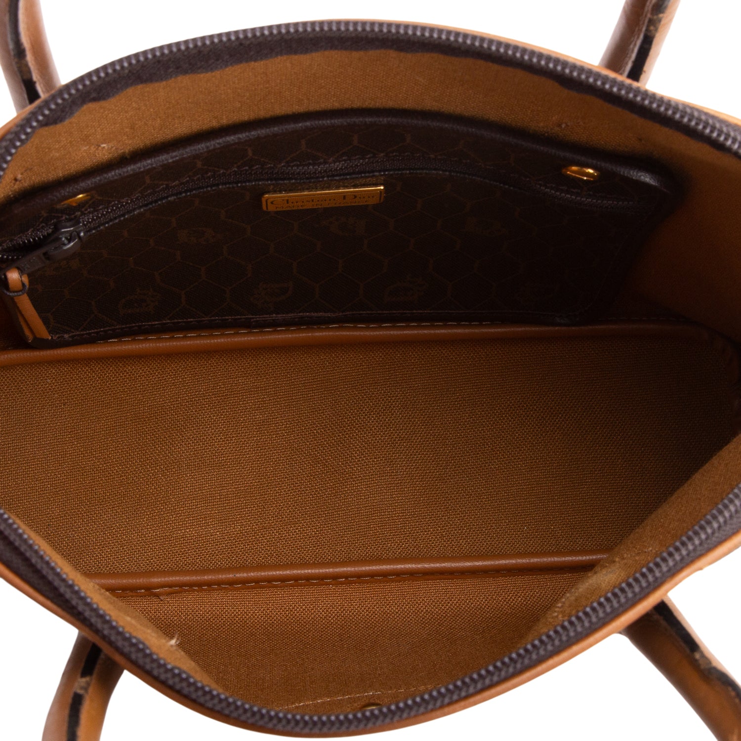 Christian Dior Vintage Brown Honeycomb Top Handle Bag