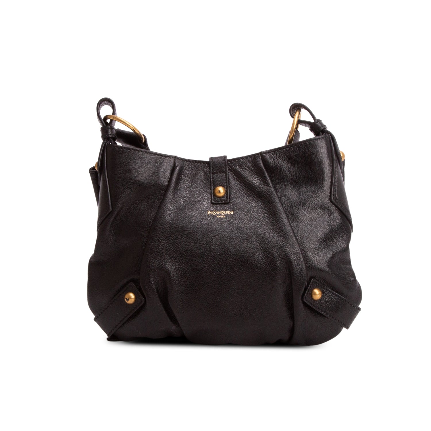 Saint Laurent Black Chevre Bow Shoulder Bag