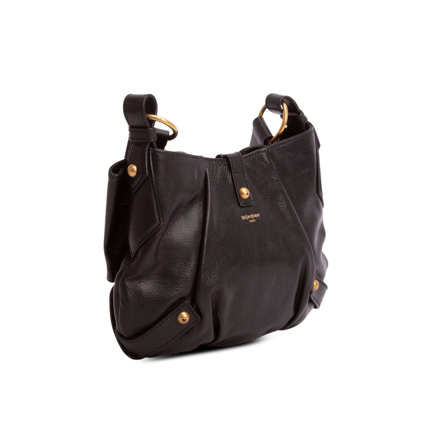 Saint Laurent Black Chevre Bow Shoulder Bag