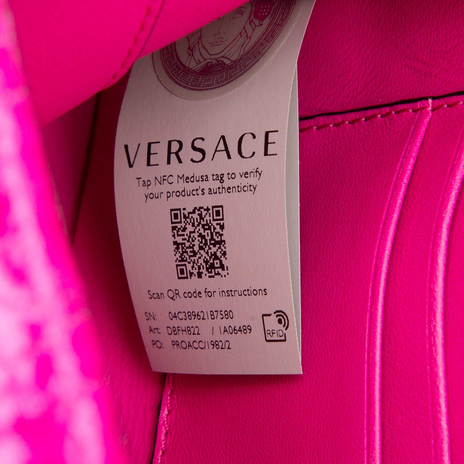 Versace Pink Velvet Quilted Virtus Shoulder Bag w/ Box