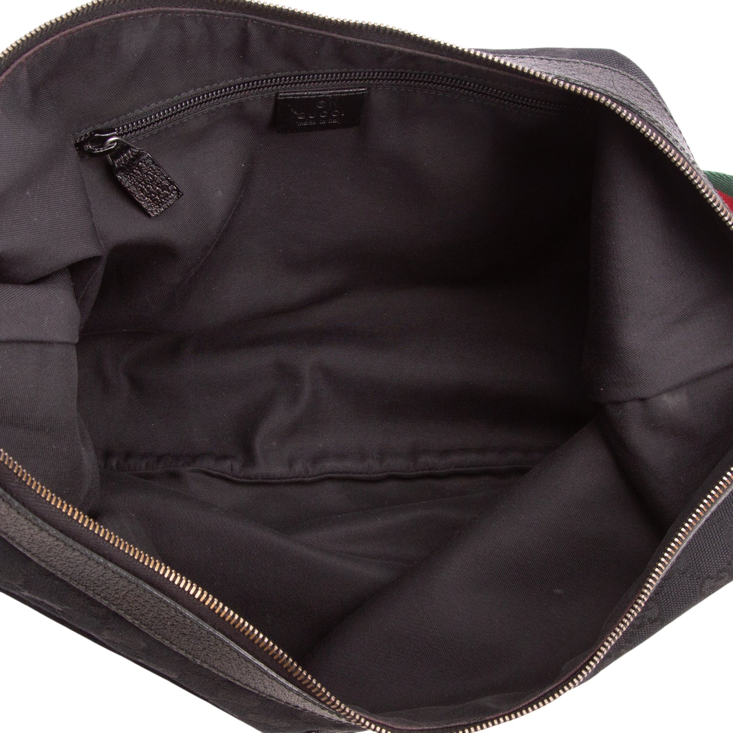 Gucci Black Monogram Web Medium Half Moon Hobo