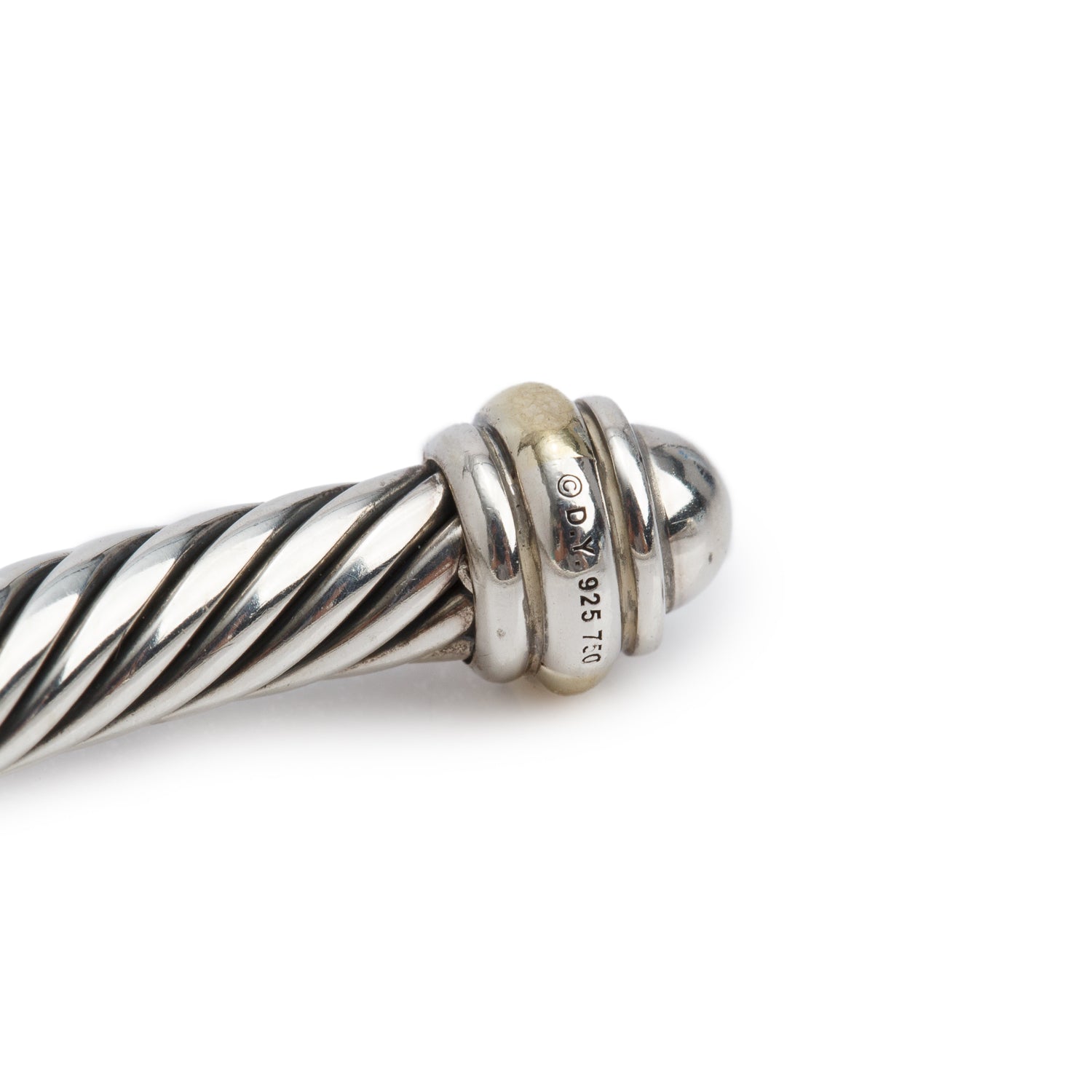 David Yurman Sterling Silver & 18k Yellow Gold 4 MM Classic Cable Bracelet