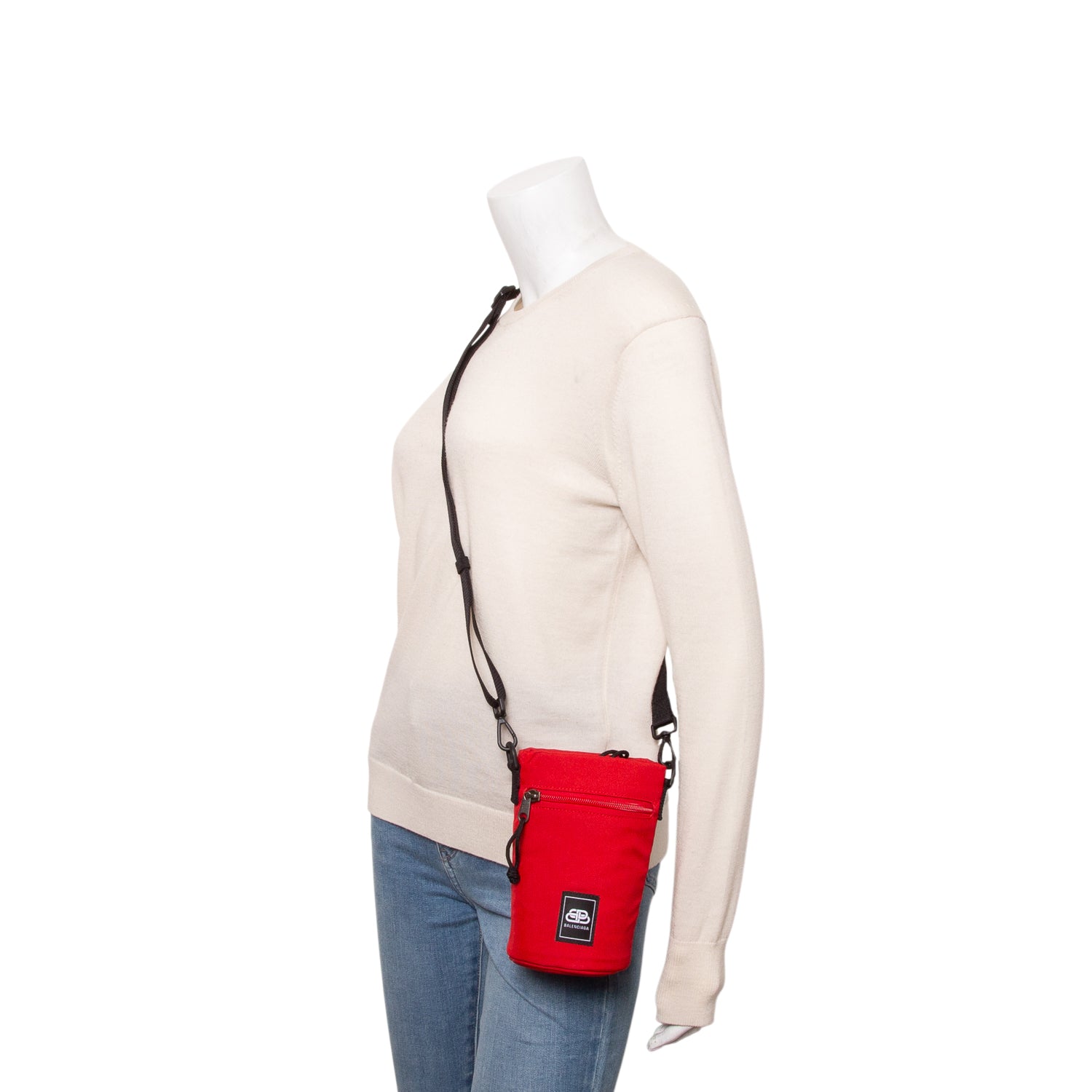 Balenciaga Red Canvas Casual Sharp Weekend Bottle Holder