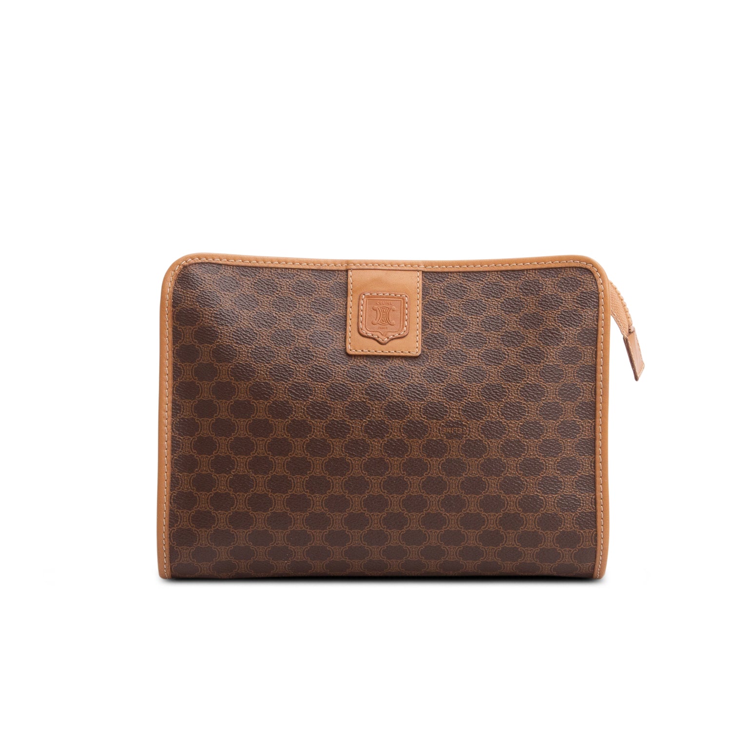 Celine Vintage Brown Macadam Clutch