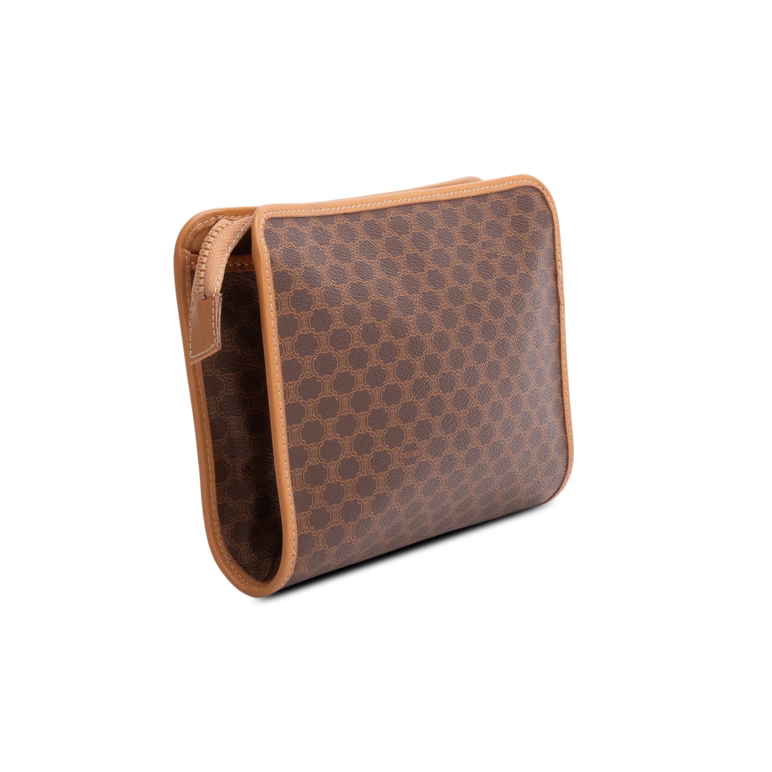 Celine Vintage Brown Macadam Clutch