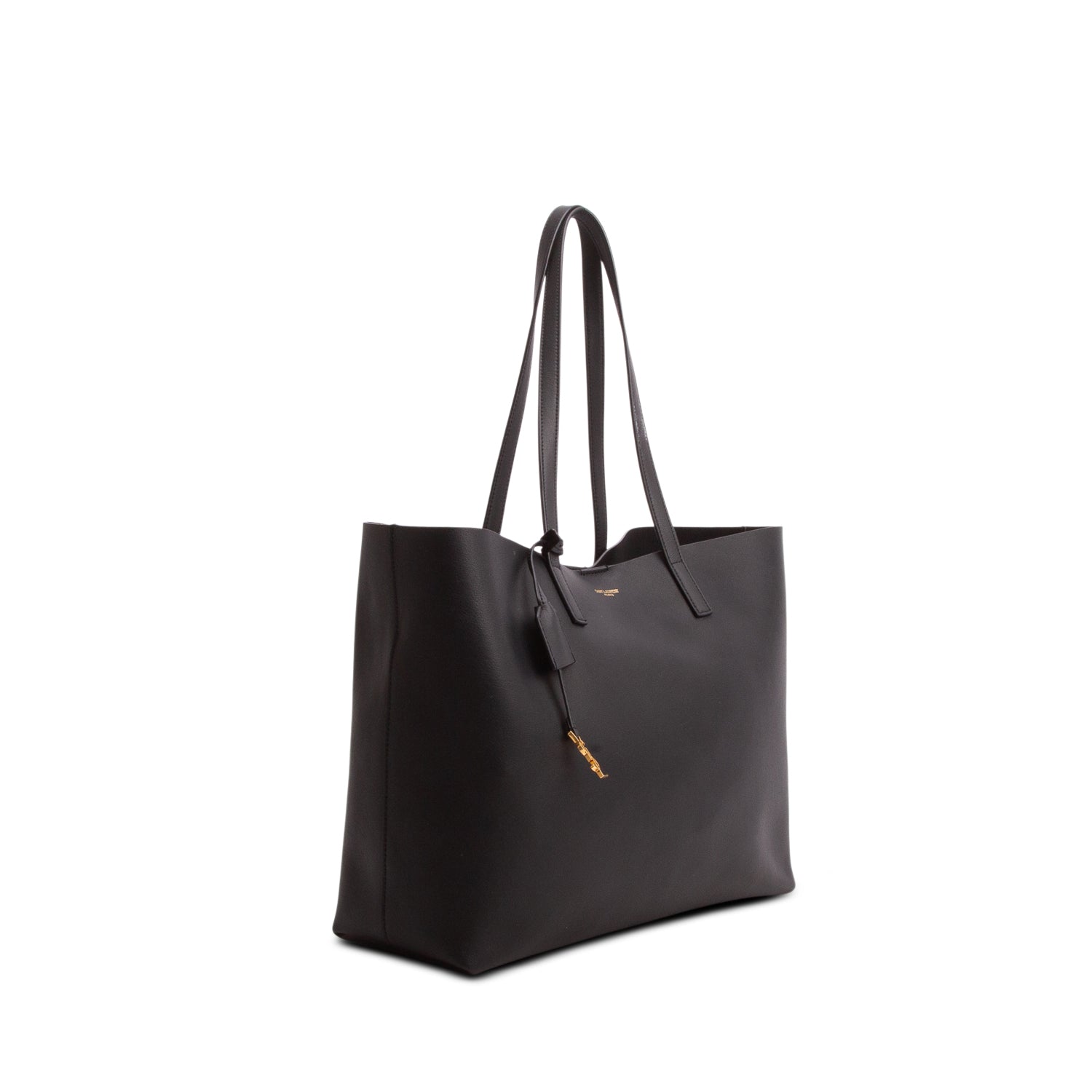 Saint Laurent 2025 Black Calfskin Large Shopping Tote w/ Box, Pouch & Receipt