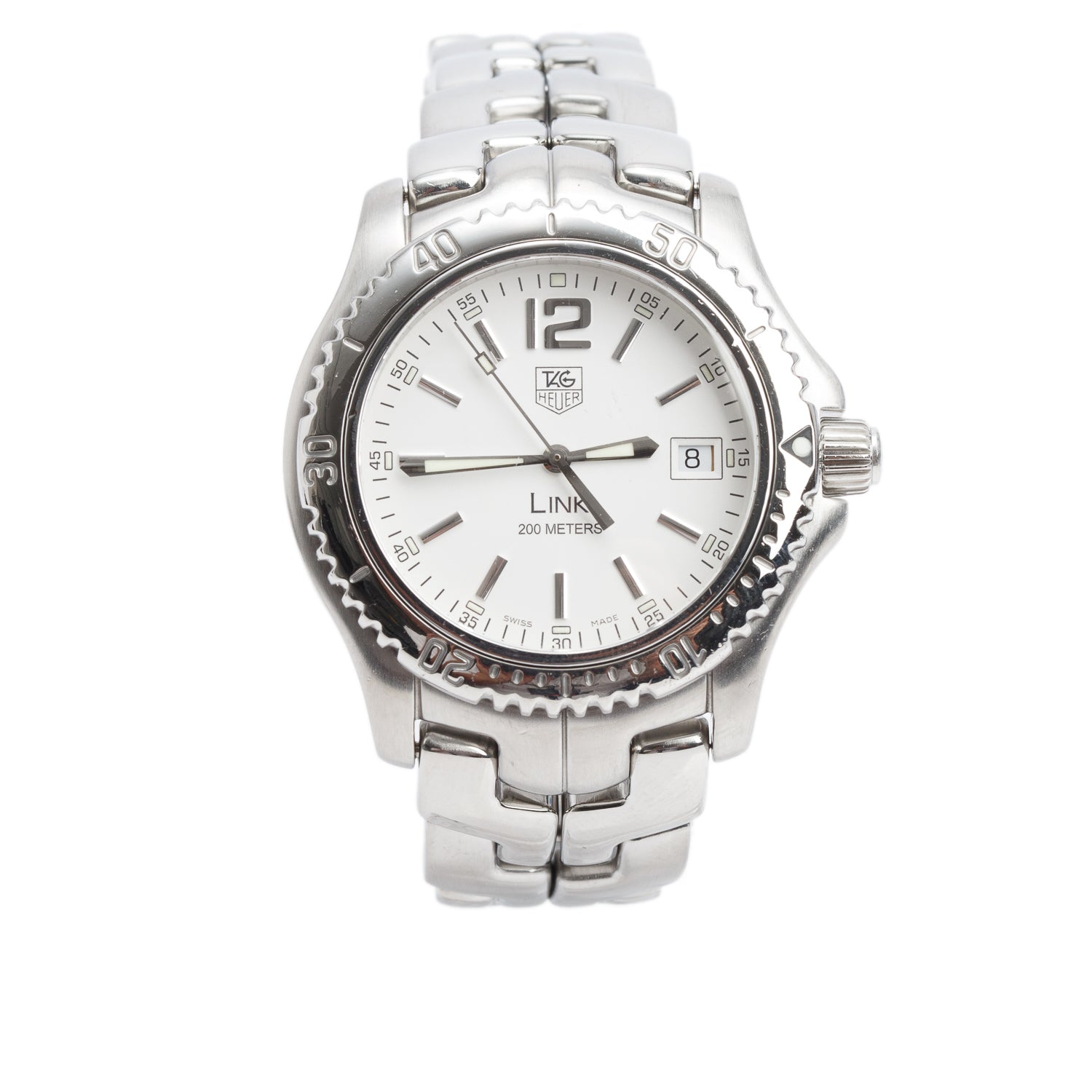 Tag Heuer Stainless Steel Link 42 MM Quartz Watch White Dial WT1114-0