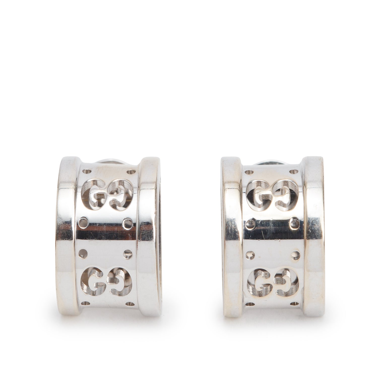 Gucci 18k White Gold Icon Twirl Earrings