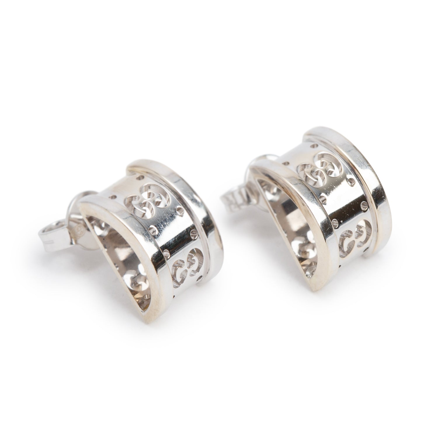 Gucci 18k White Gold Icon Twirl Earrings