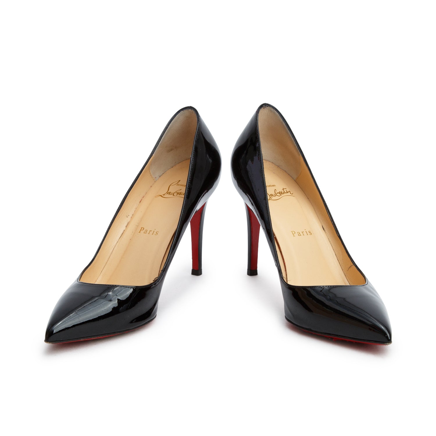 Christian Louboutin Black Patent Leather Pigalle 85 Pumps, Women's Size 39.5 w/ Box
