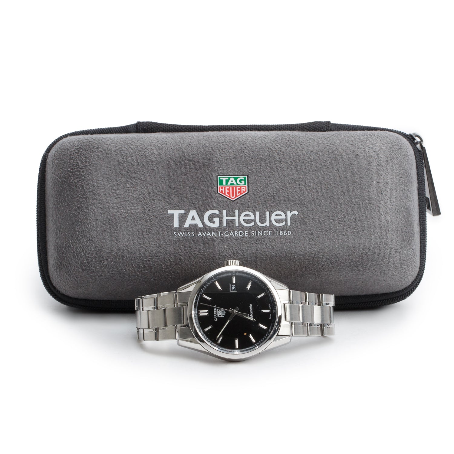 Tag Heuer Stainless Steel Carrera Calibre 5 39 MM Automatic Watch Black Dial WV211B-0