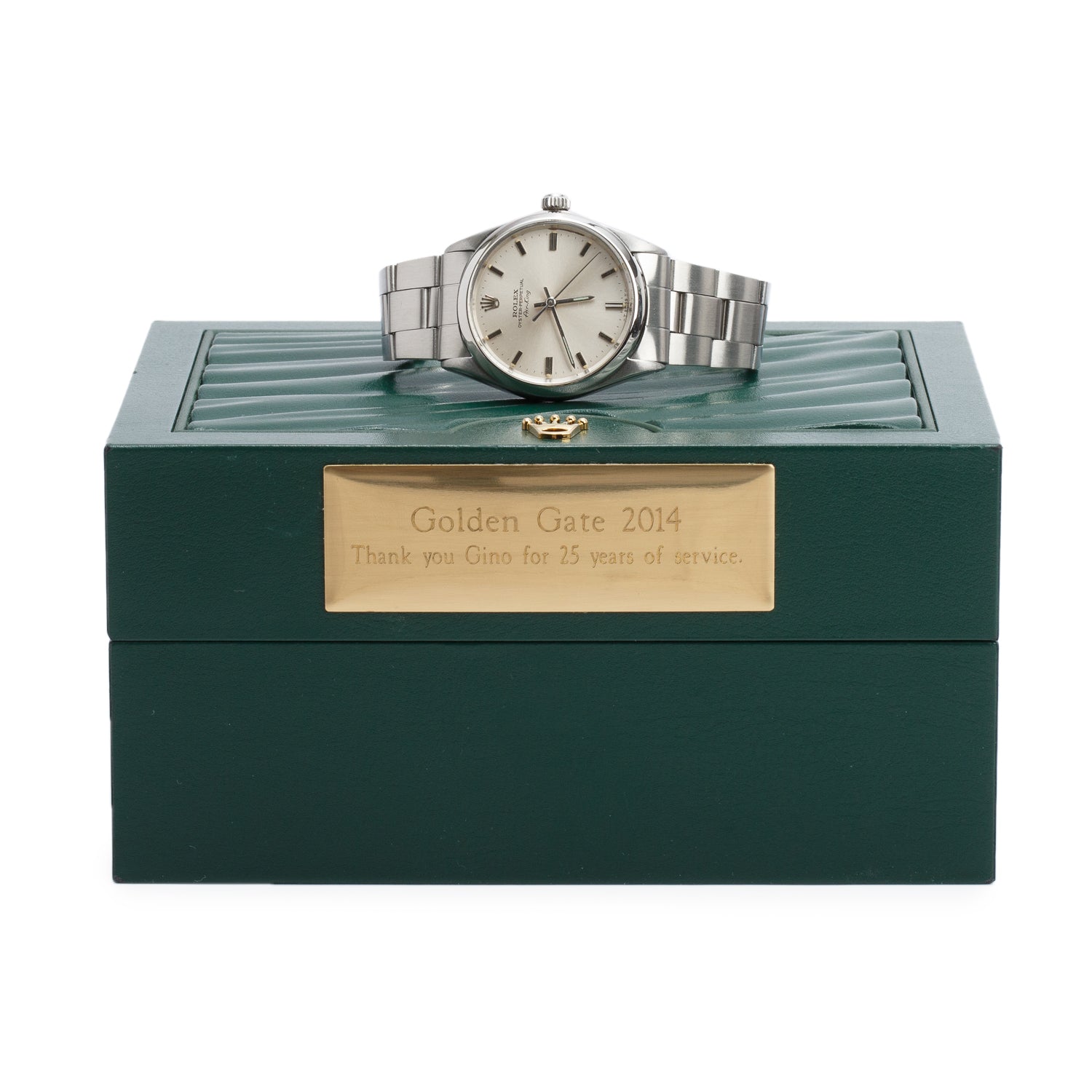 Rolex Stainless Steel Air King 34 MM Automatic Watch Silver Dial 5500 w/ Box