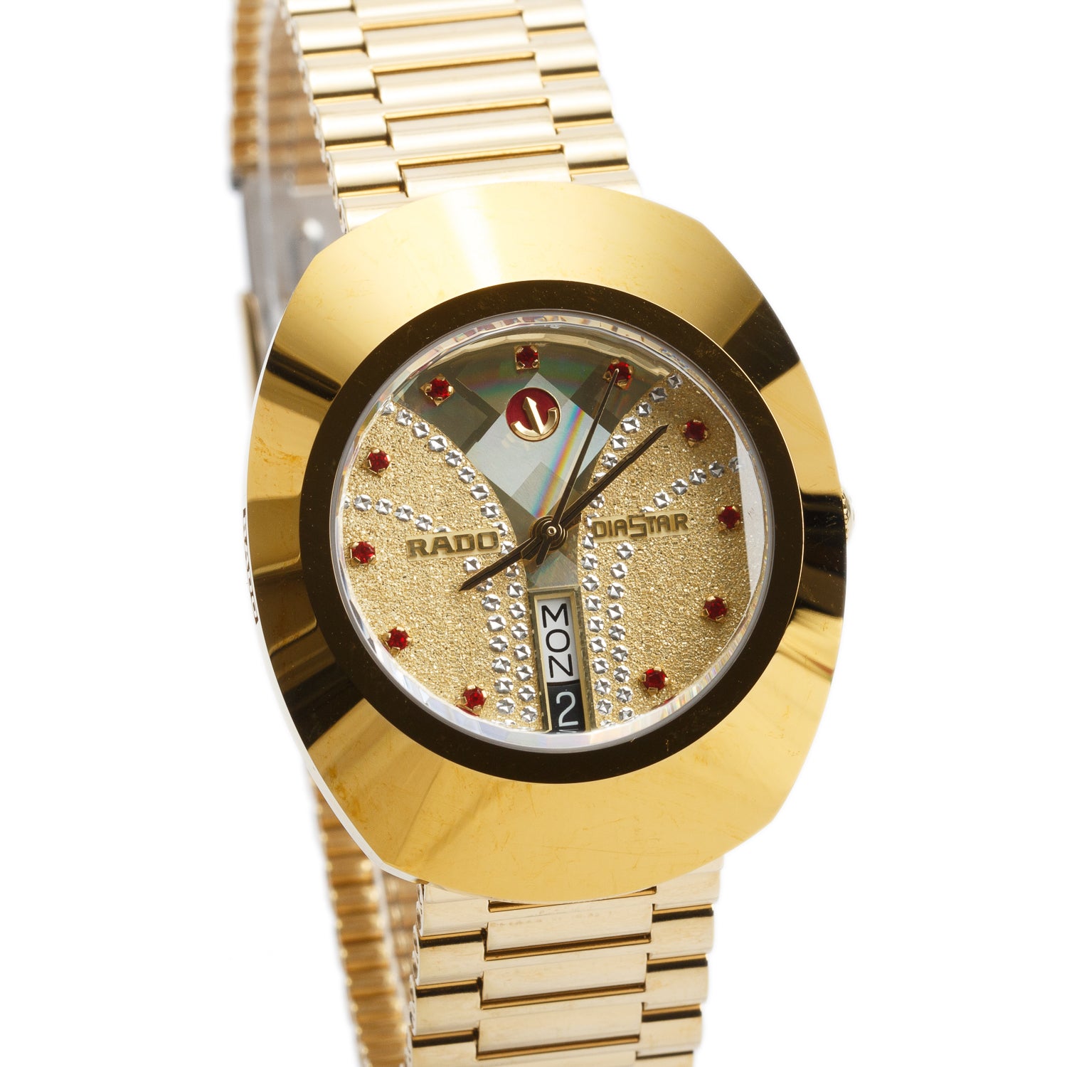 Rado Gold Plated Stainless Steel The Original Diastar 35 MM Automatic Watch Gold Dial w/ Box & Papers