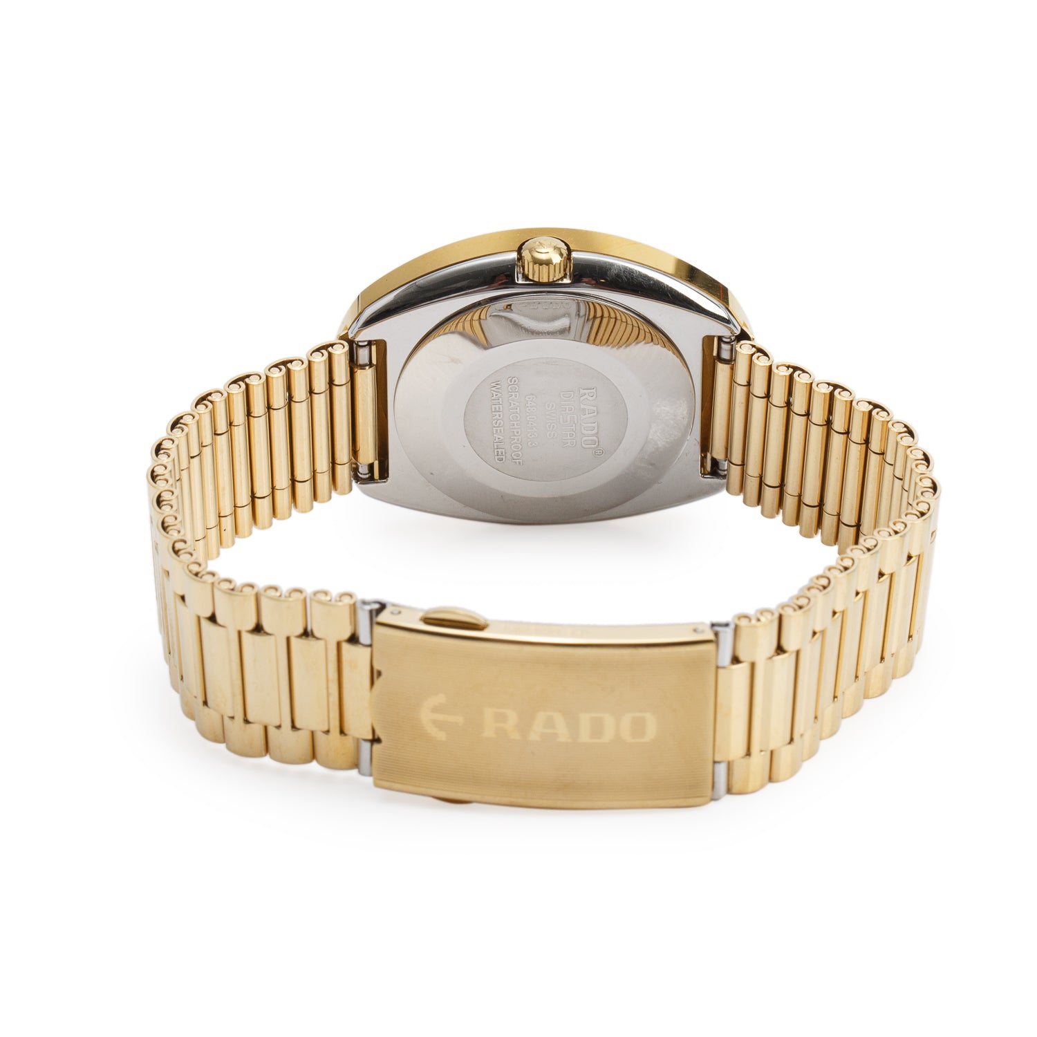 Rado Gold Plated Stainless Steel The Original Diastar 35 MM Automatic Watch Gold Dial w/ Box & Papers