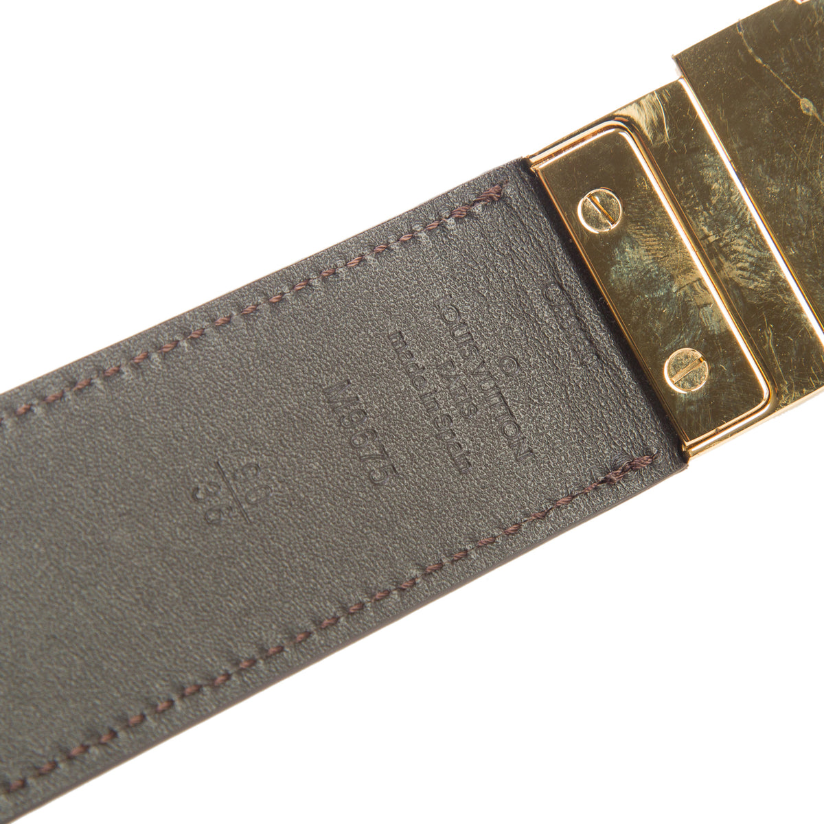 Louis Vuitton Brown Damier Infini Leather Reversible Boston Belt 90 36 w/ Box