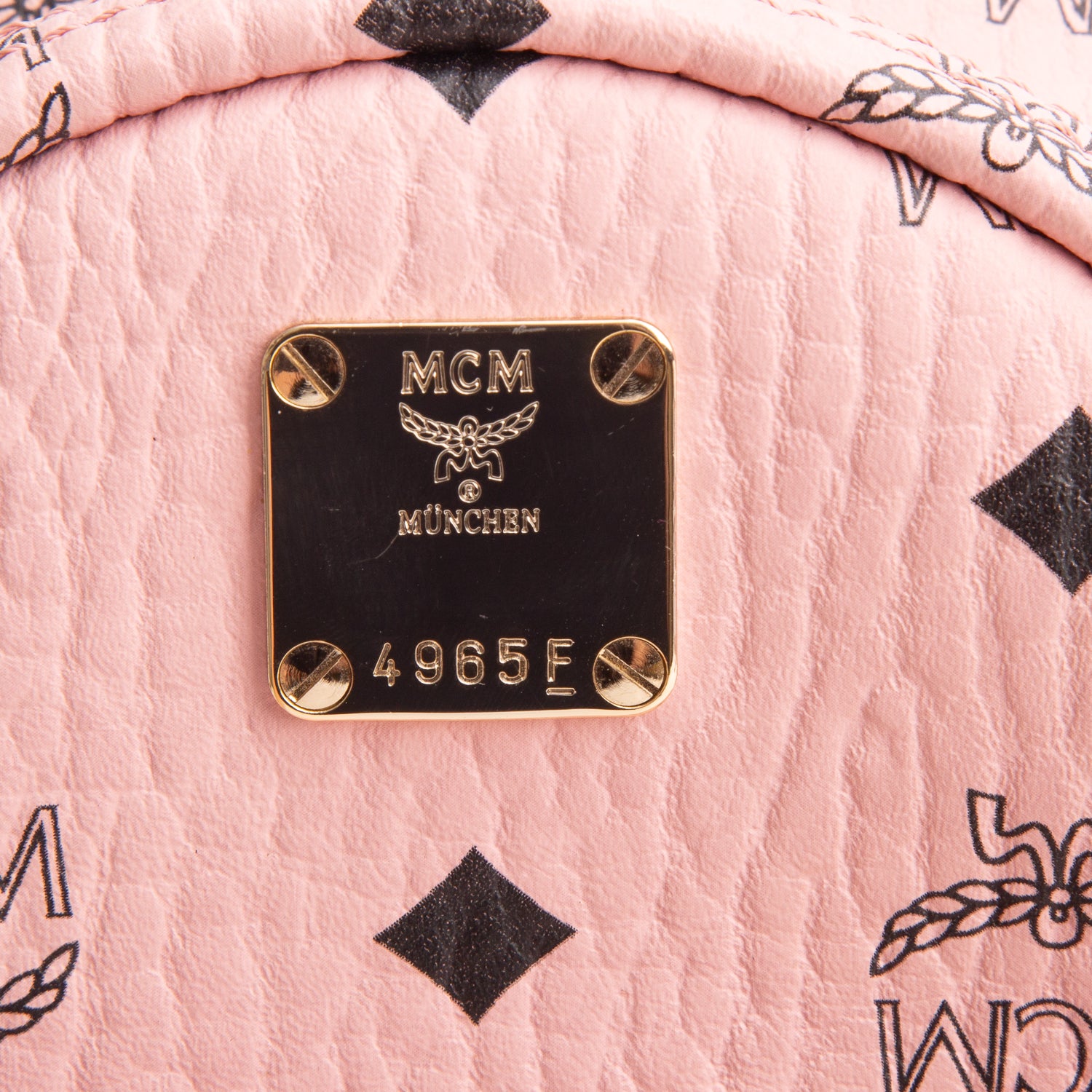 MCM Pink Visetos Extra Mini  Strak Bebe Boo Side Studs Mini Stark Backpack