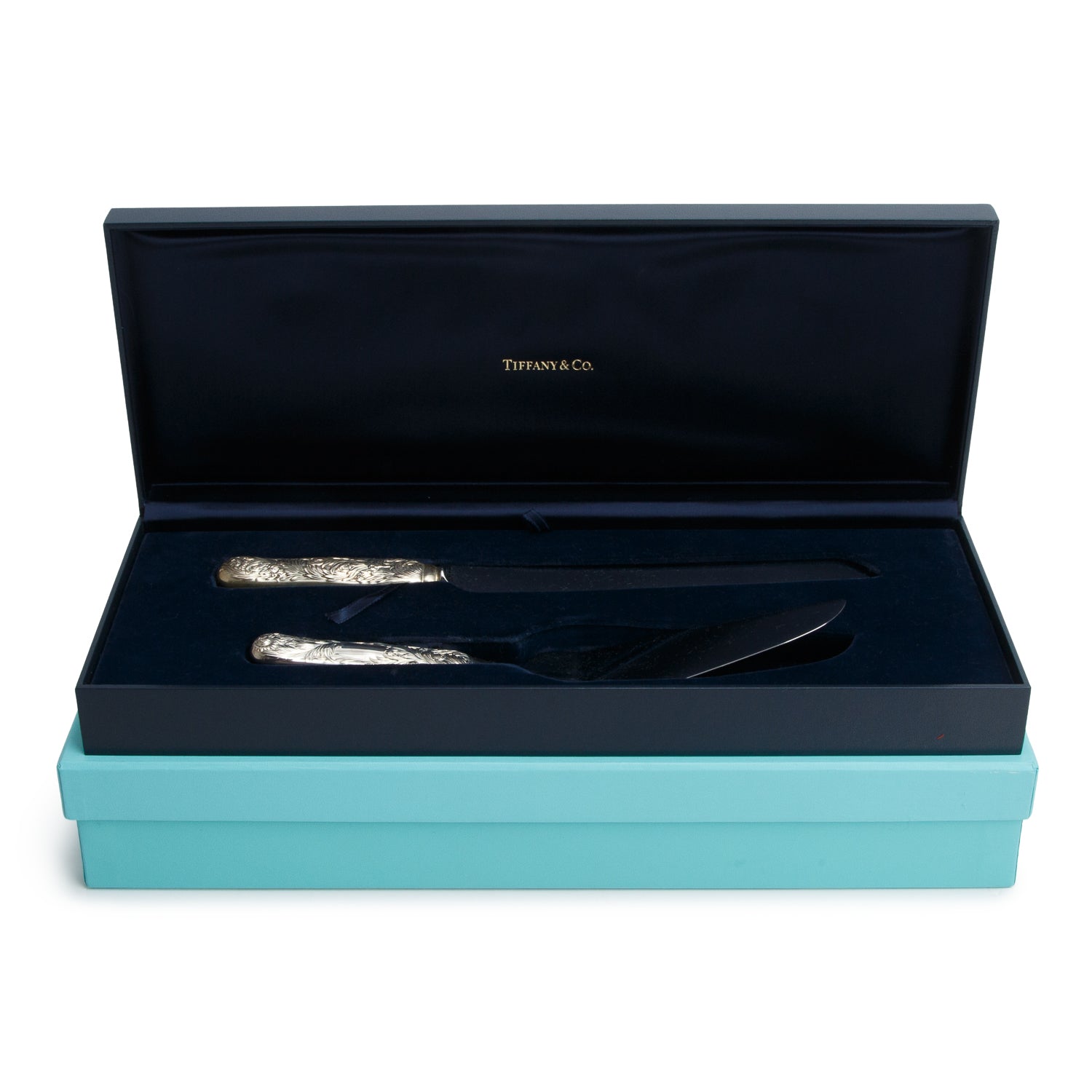 Tiffany & Co. Sterling Silver & Stainless Steel Jardin Cake Serving Set w/ Box