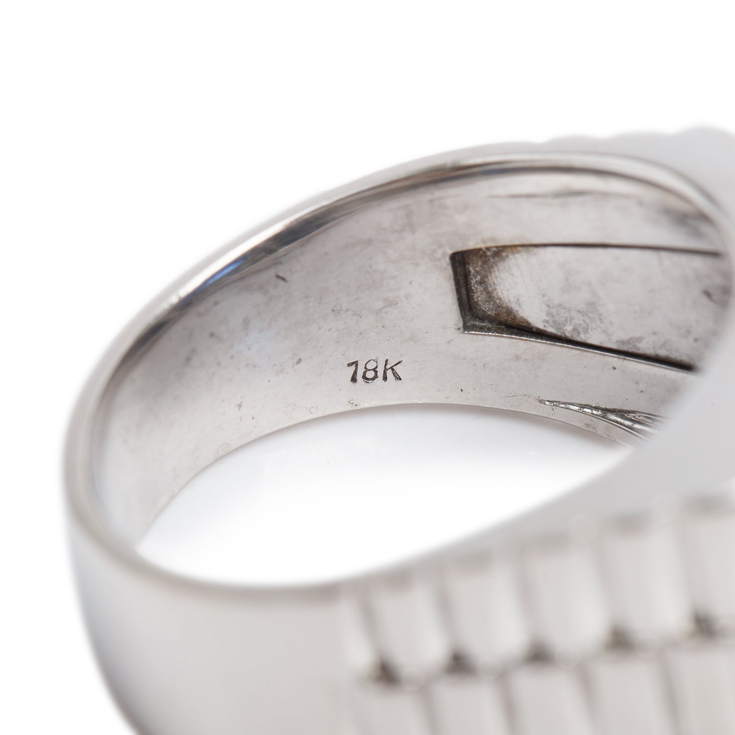 Gents 14k White Gold Blue Sapphire and Diamond Ring, Size 10