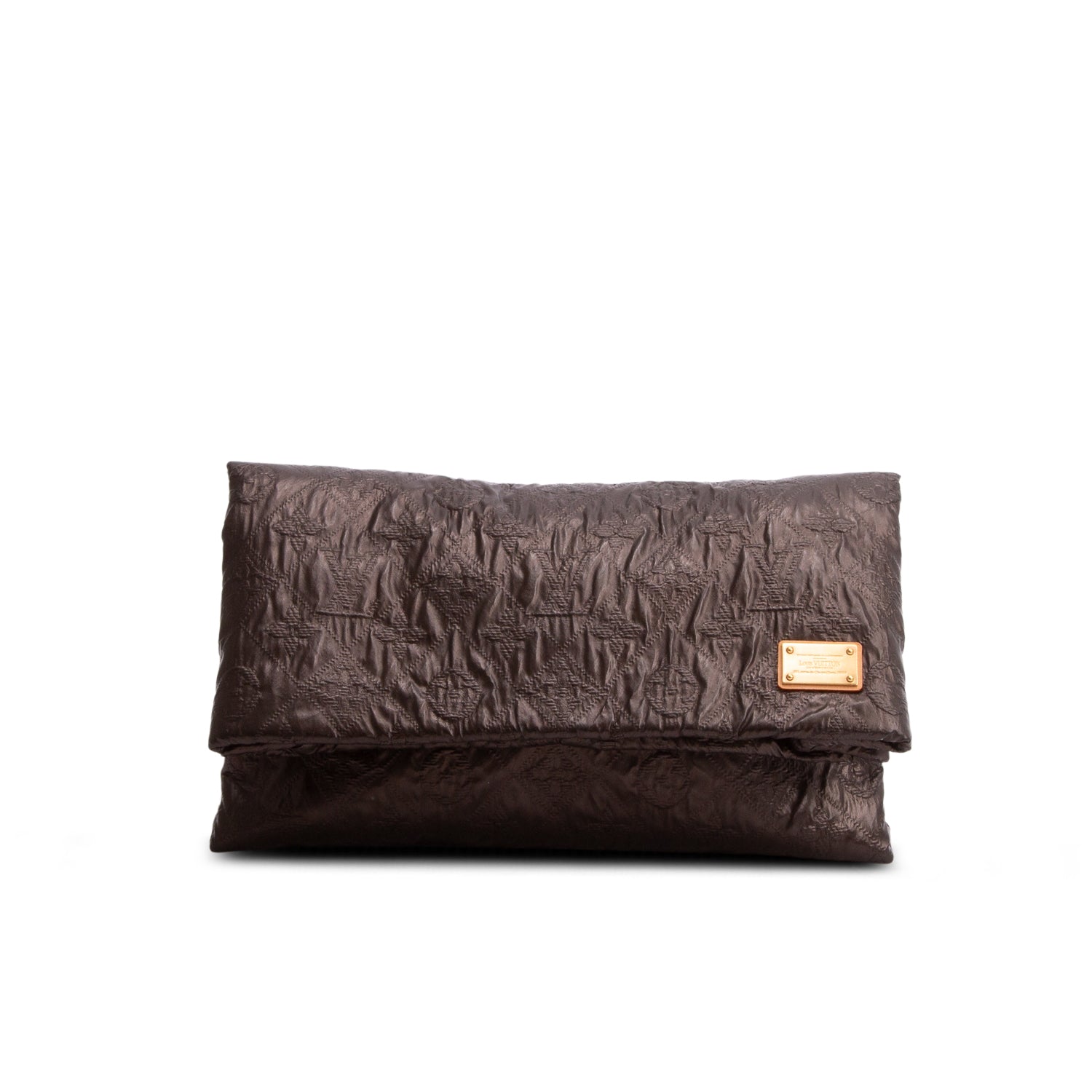 Louis Vuitton Brown Jacquard Quilted Limelight Clutch w/ Box
