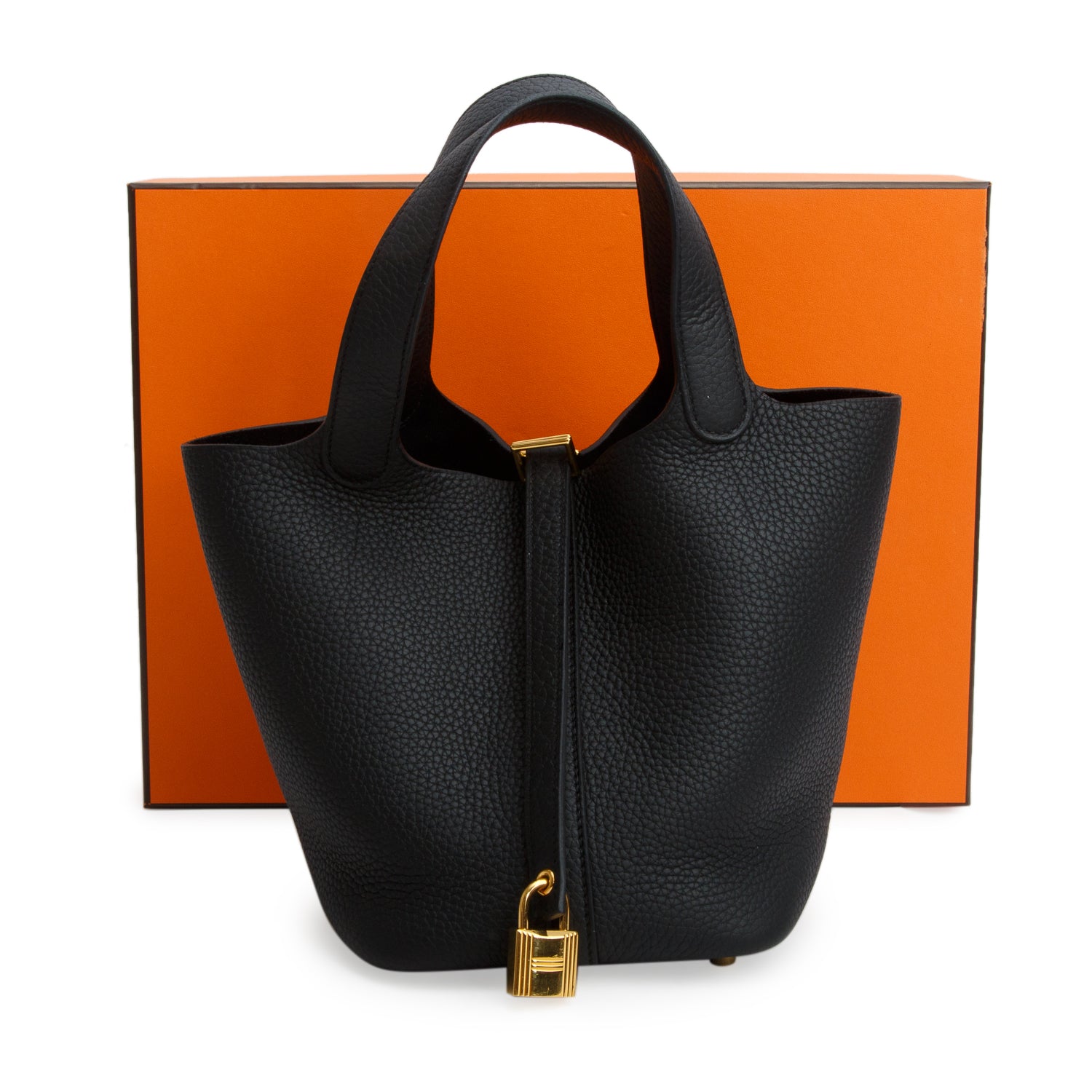 Hermes 2025 Noir Taurillon Clemence Picotin Lock 18 w/ Box