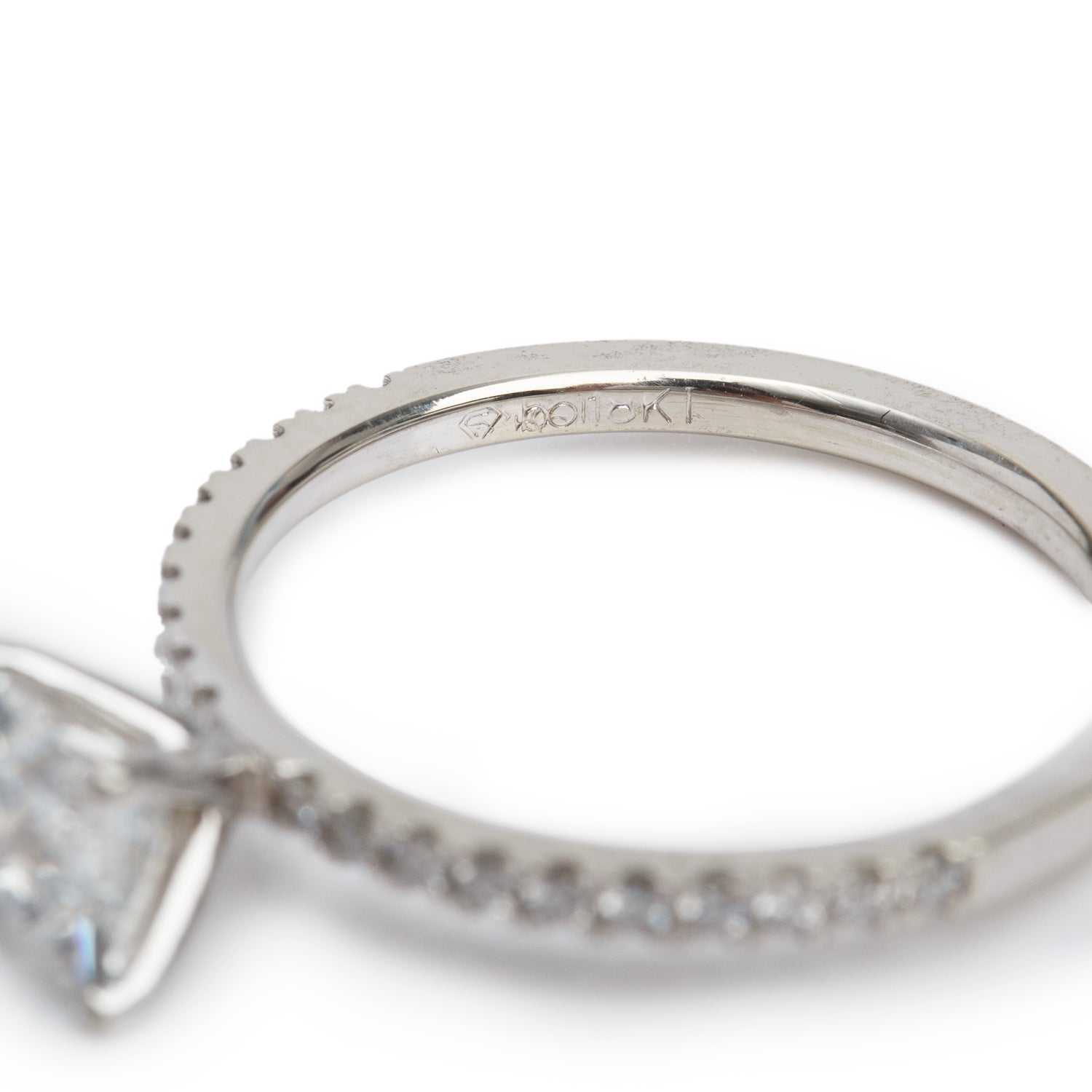 18k White Gold 0.80 ct. Princess Cut Diamond Engagement Ring, Size 7 w/ GIA Certificate