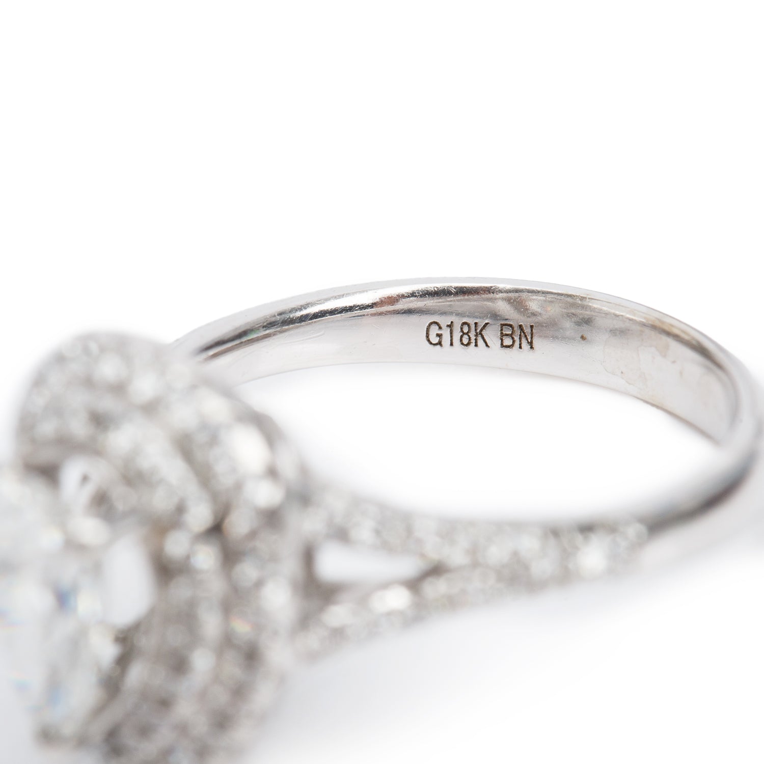 18k White Gold 0.90 ct. Pear Shaped Cut Diamond Engagement Ring, Size 5.5 w/ GIA Certificate
