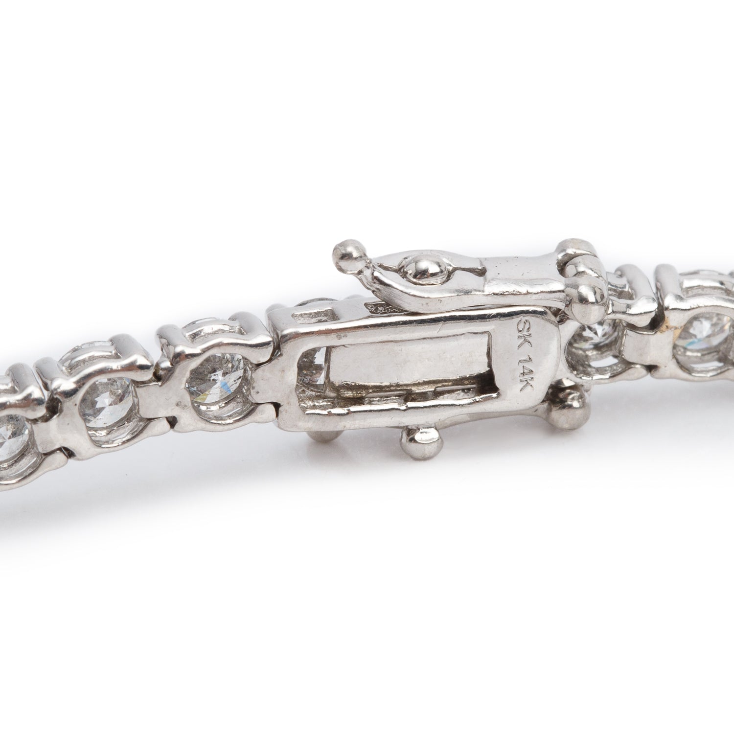 14k White Gold 7.65 tcw. Diamond Tennis Bracelet