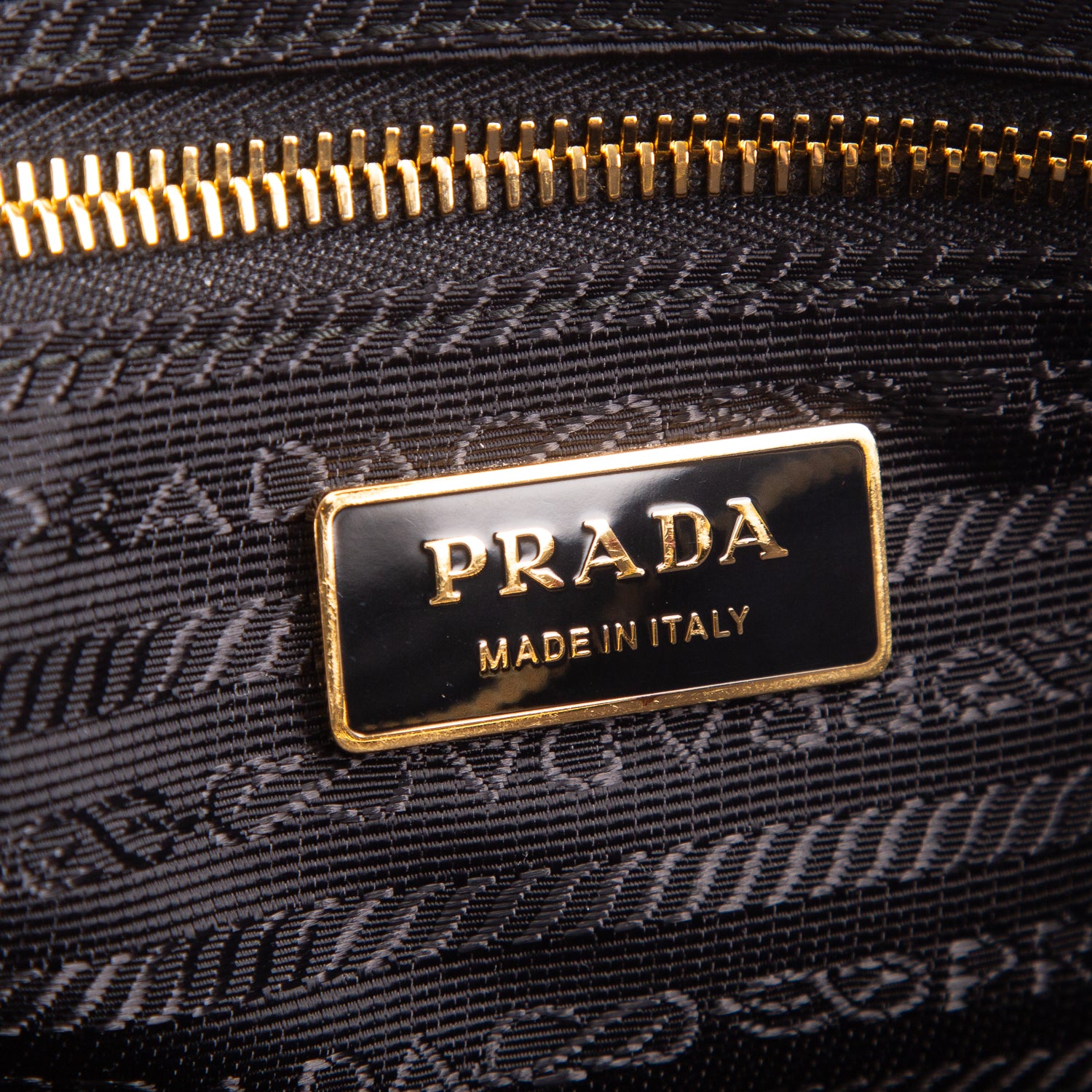 Prada Black Glossy Calfskin Triangle Large Bonnie Shoulder Bag