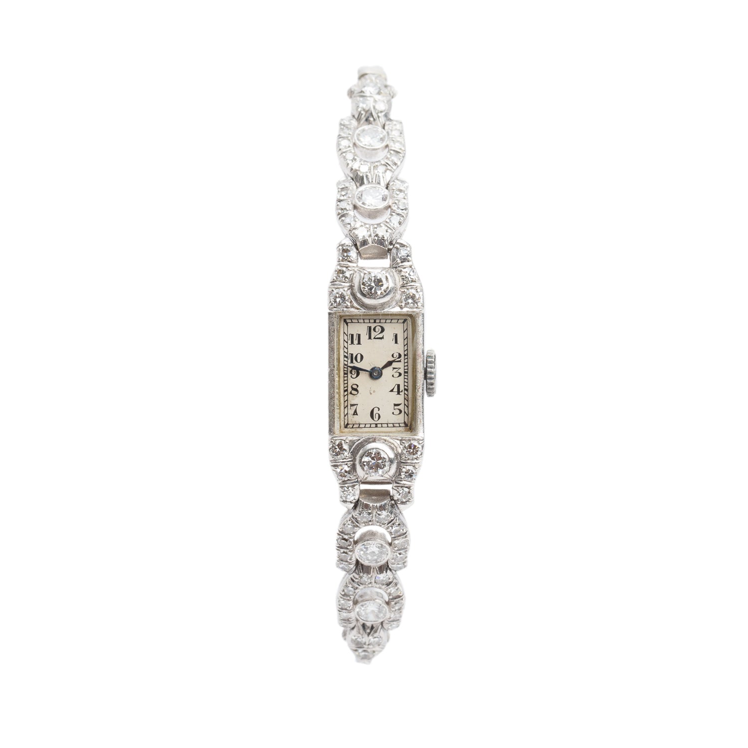 Antique Platinum & 14k White Gold Diamond Watch