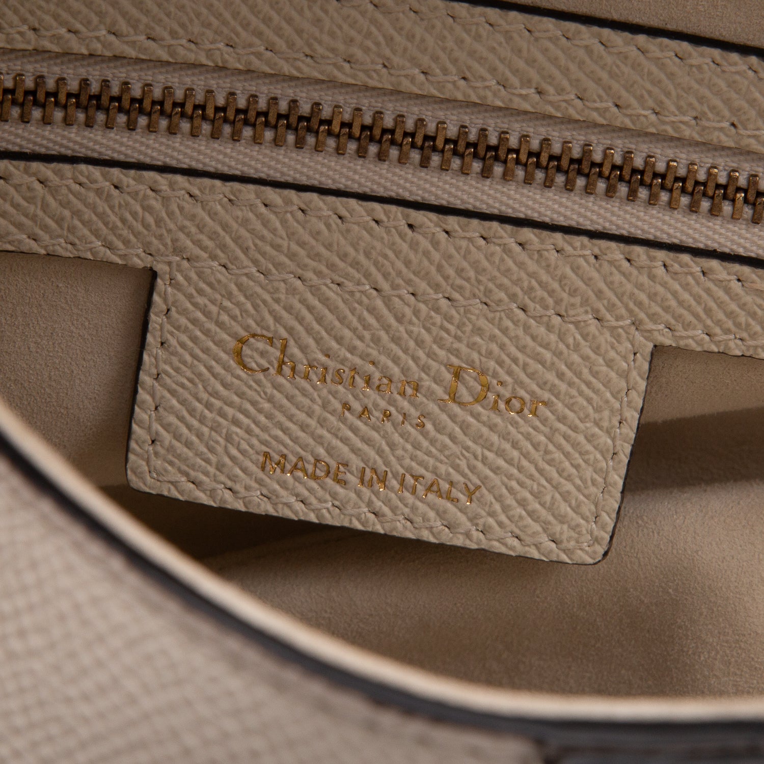 Christian Dior 2021 White Grained Calfskin Saddle Bag w/ Authenticity Card