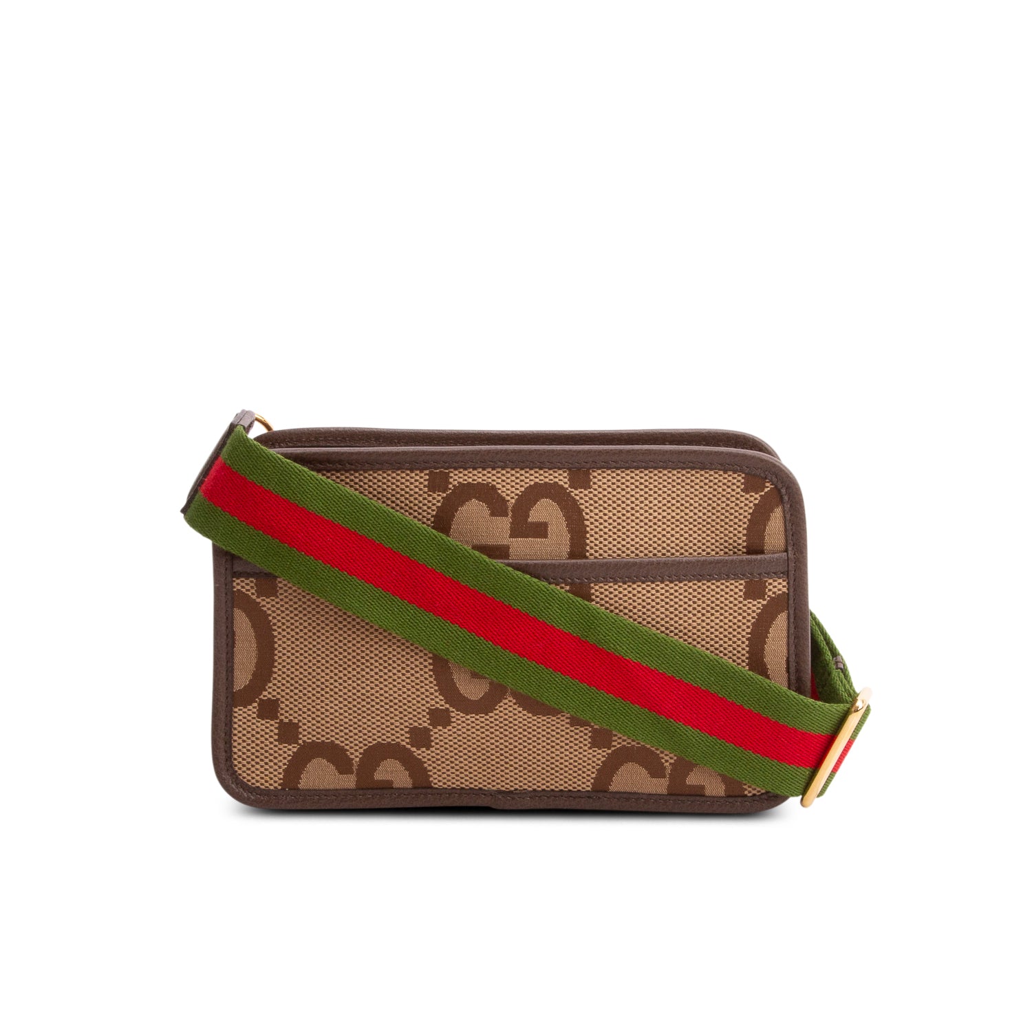 Gucci Monogram Jumbo GG Textured Dollar Calfskin Web Mini Crossbody Bag w/ Box