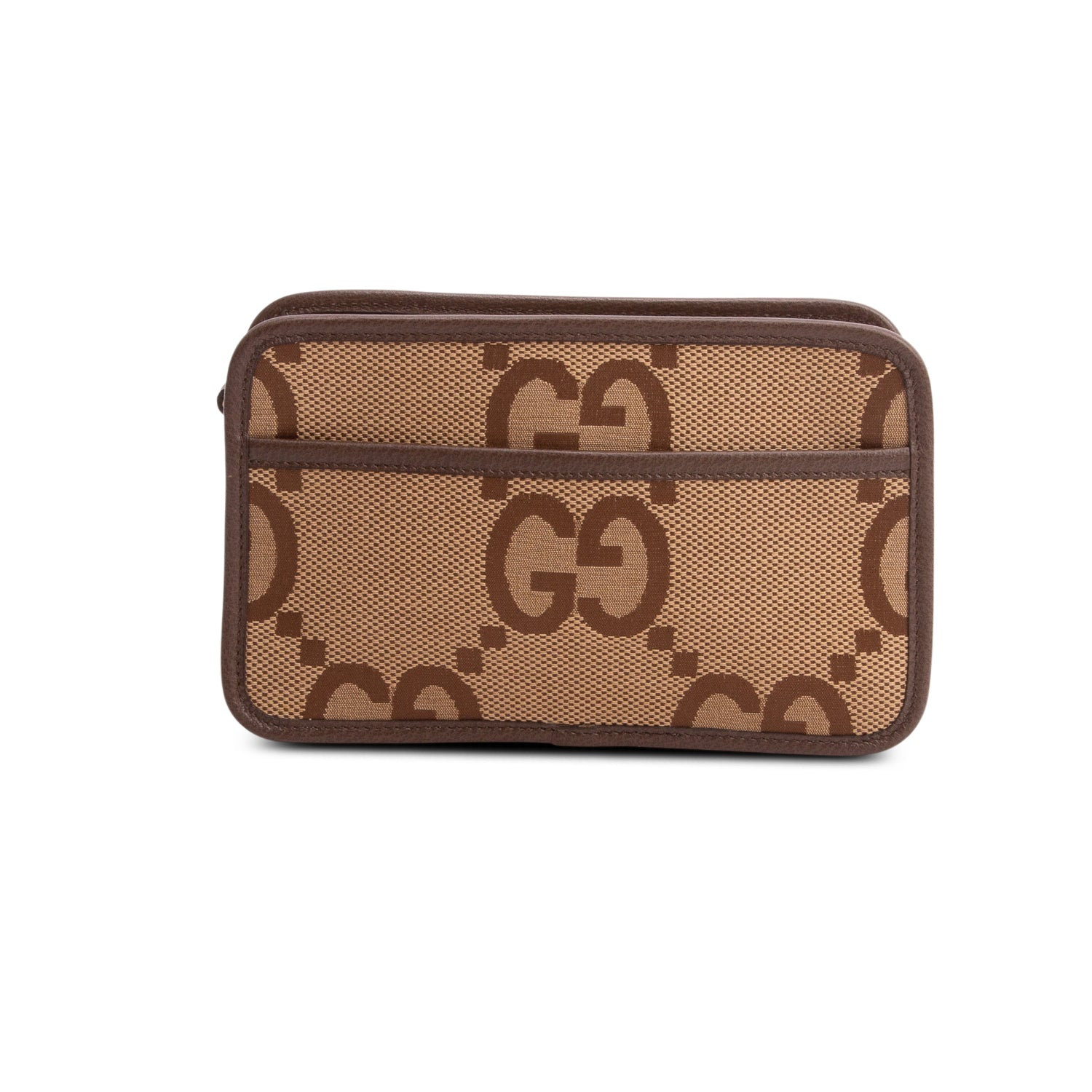 Gucci Monogram Jumbo GG Textured Dollar Calfskin Web Mini Crossbody Bag w/ Box