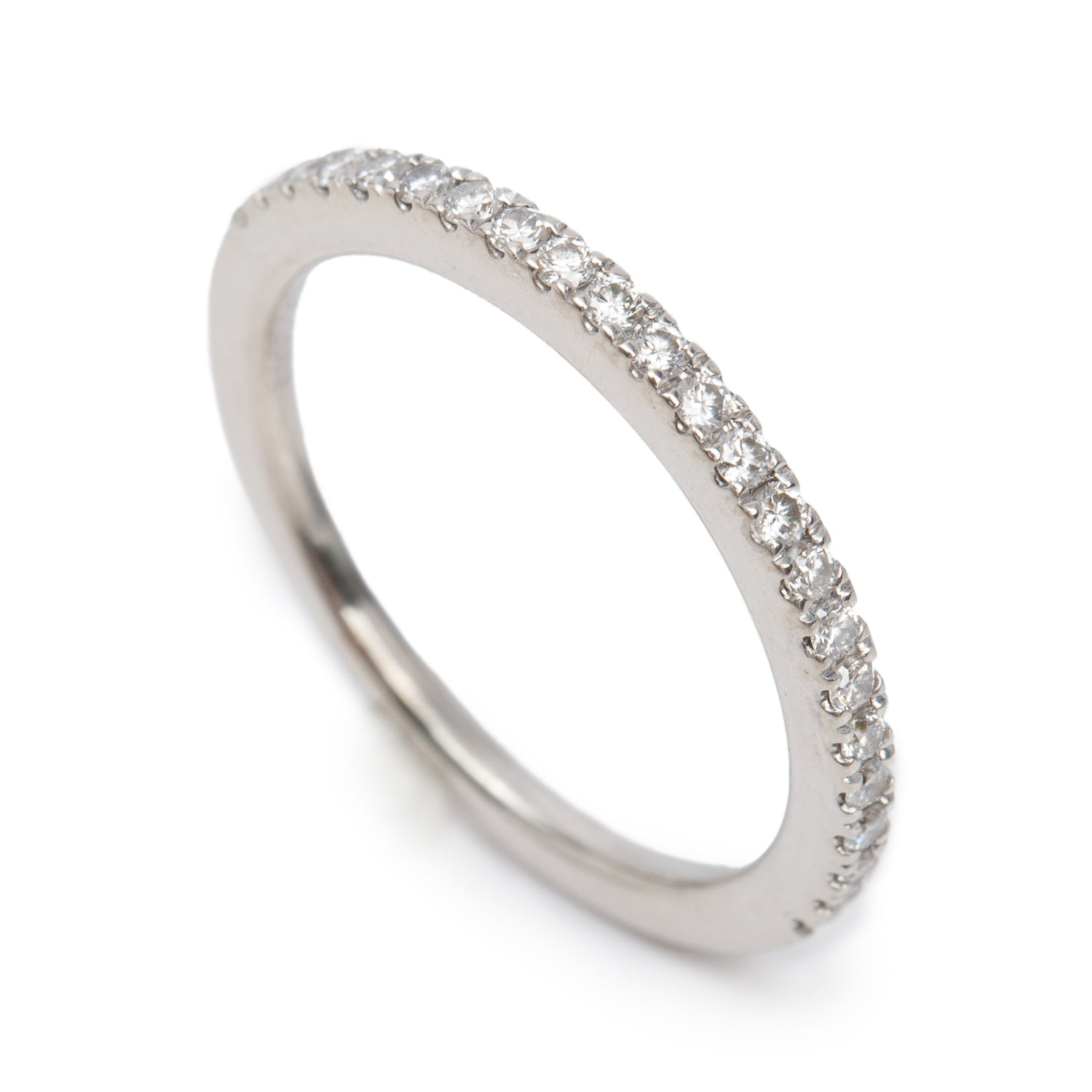 Vera Wang 14k White Gold Love Diamond Half Eternity Wedding Band Ring, Size 6.25