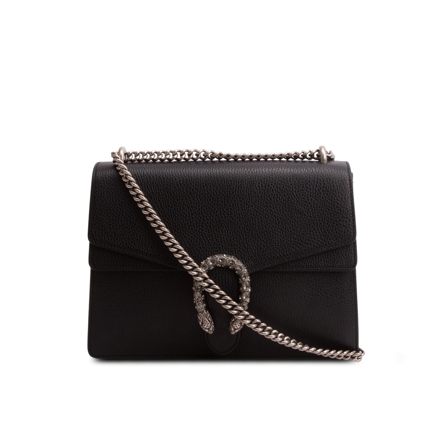 Gucci Black Pebbled Calfskin Dionysus Medium Shoulder Bag