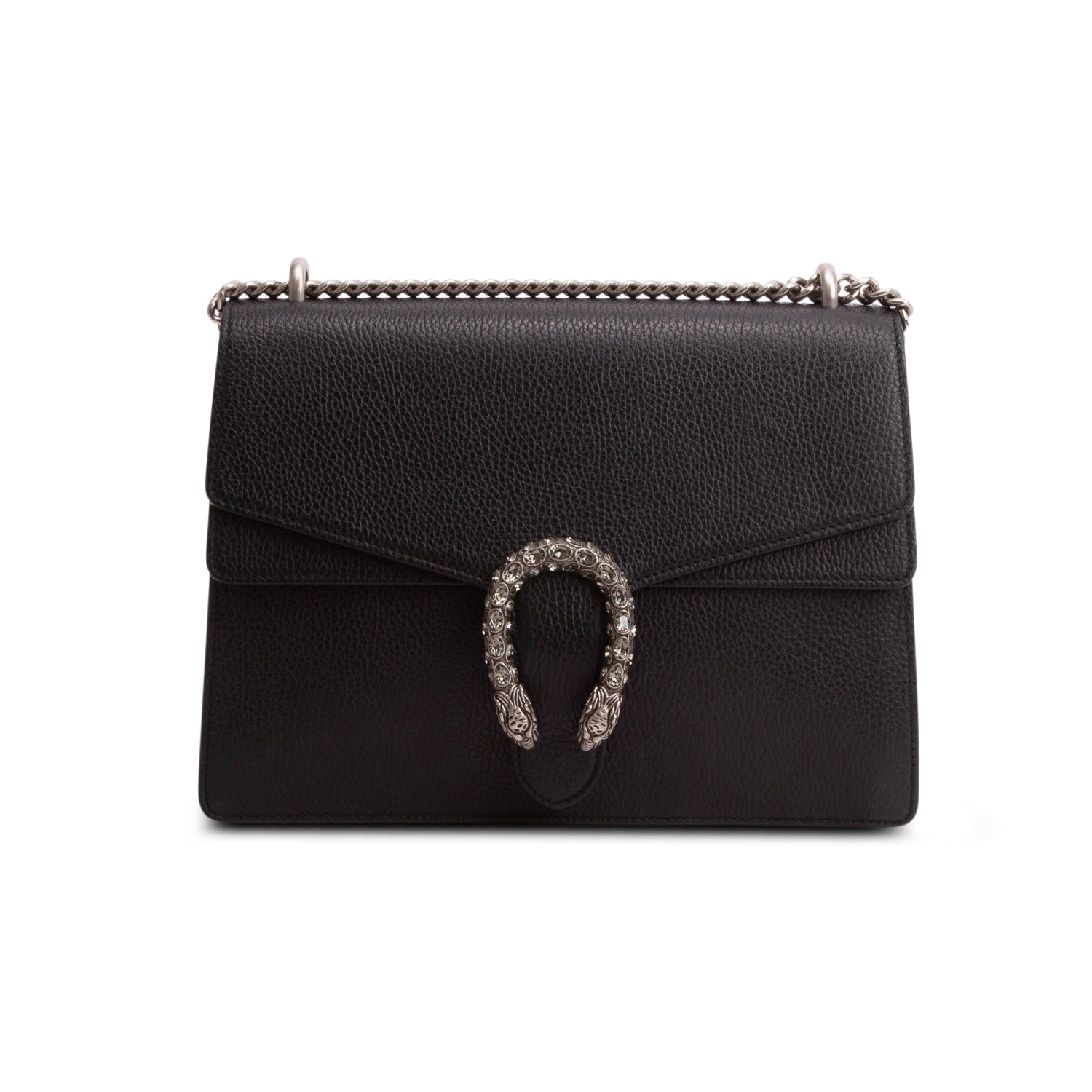 Gucci Black Pebbled Calfskin Dionysus Medium Shoulder Bag