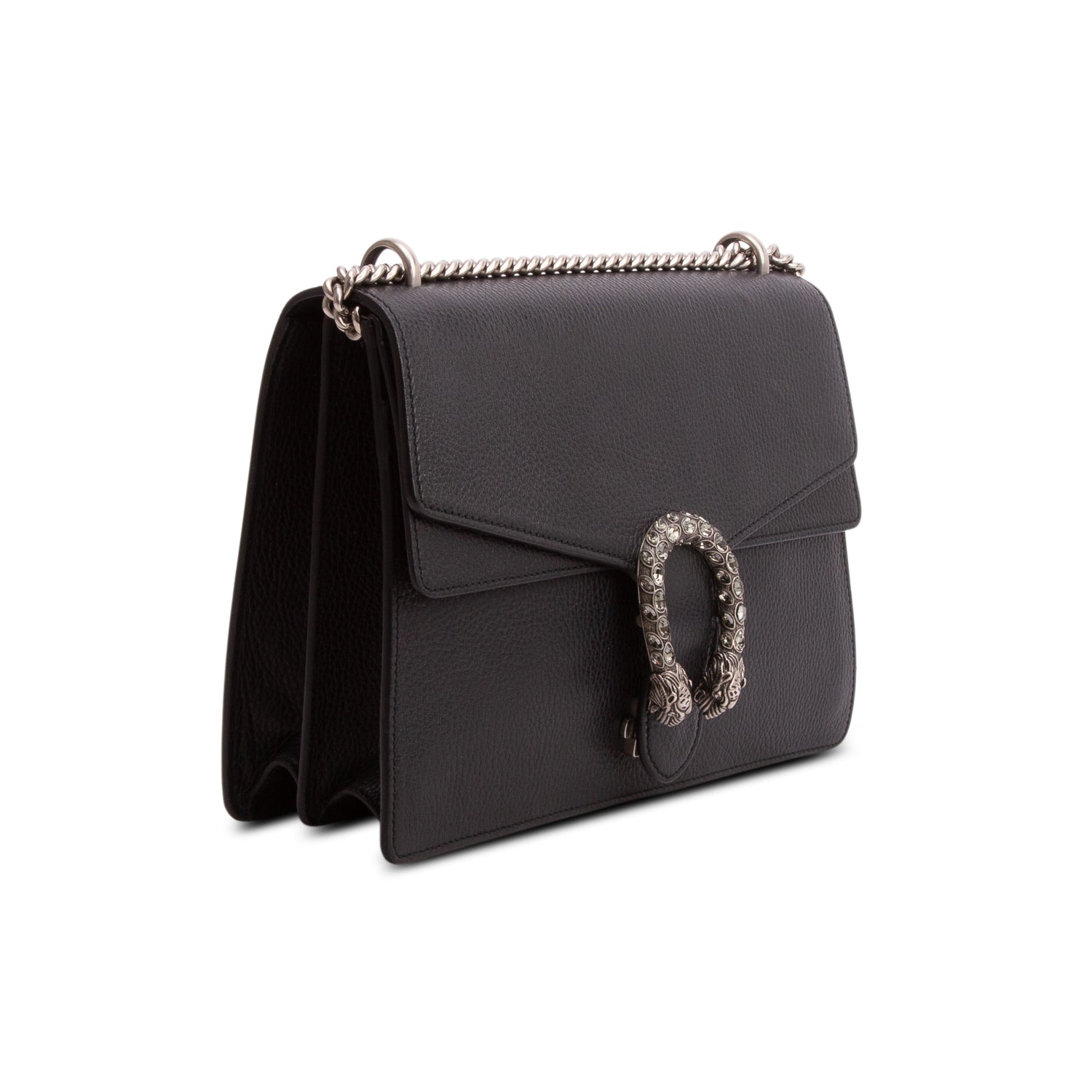 Gucci Black Pebbled Calfskin Dionysus Medium Shoulder Bag