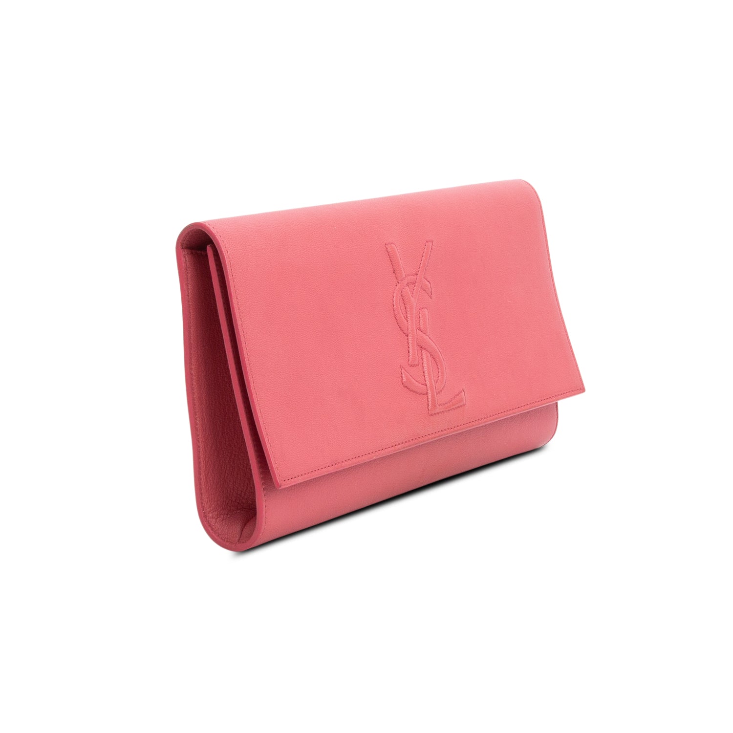 Saint Laurent Pink Leather Belle de Jour Clutch