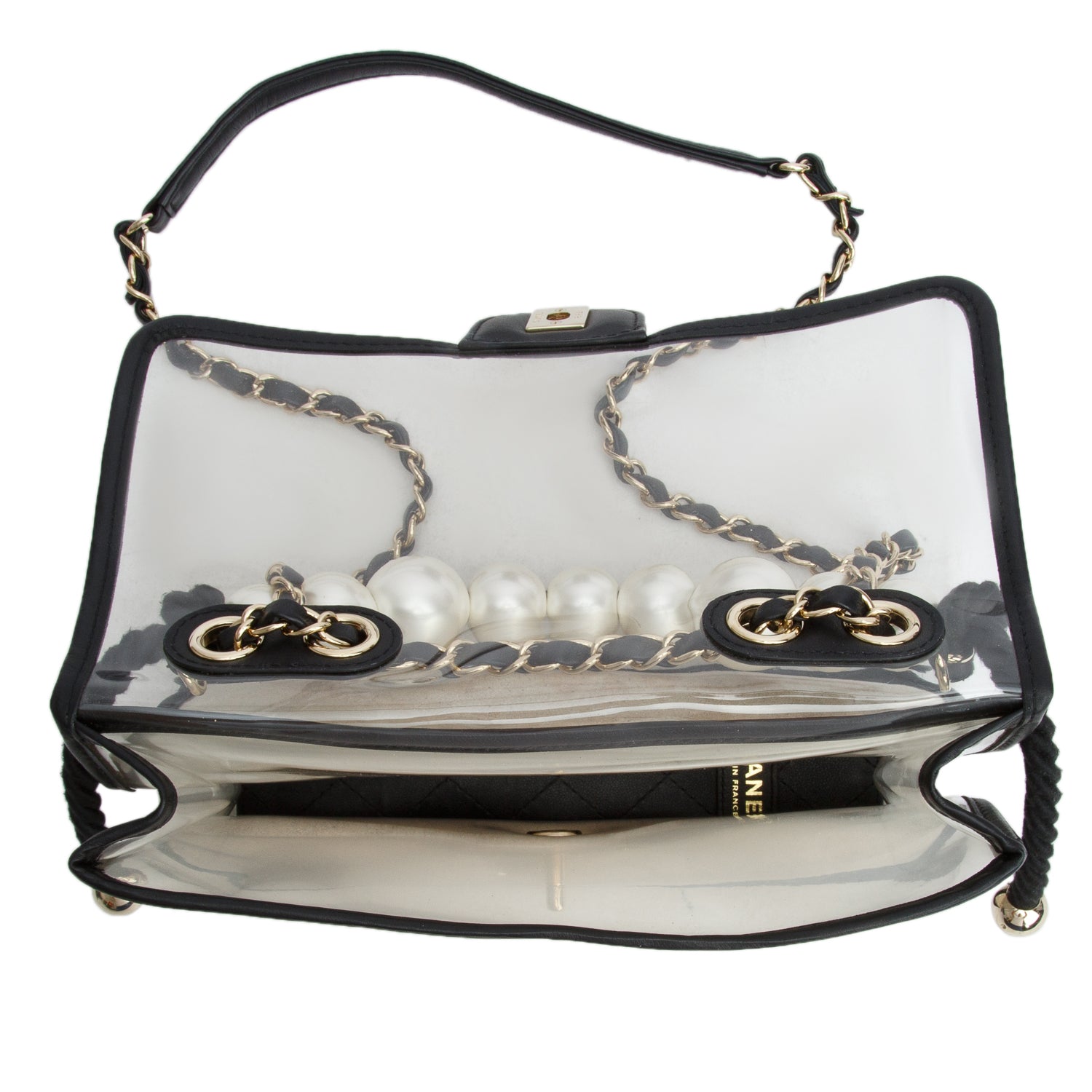 Chanel PVC Lambskin Sand By The Sea Flap w/ Pearl Strap