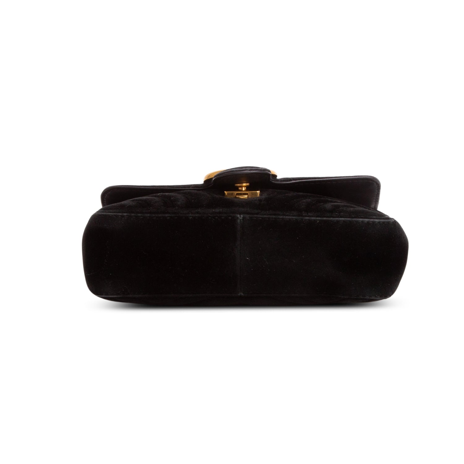 Gucci Black Velvet Matelasse Small GG Marmont Shoulder Bag