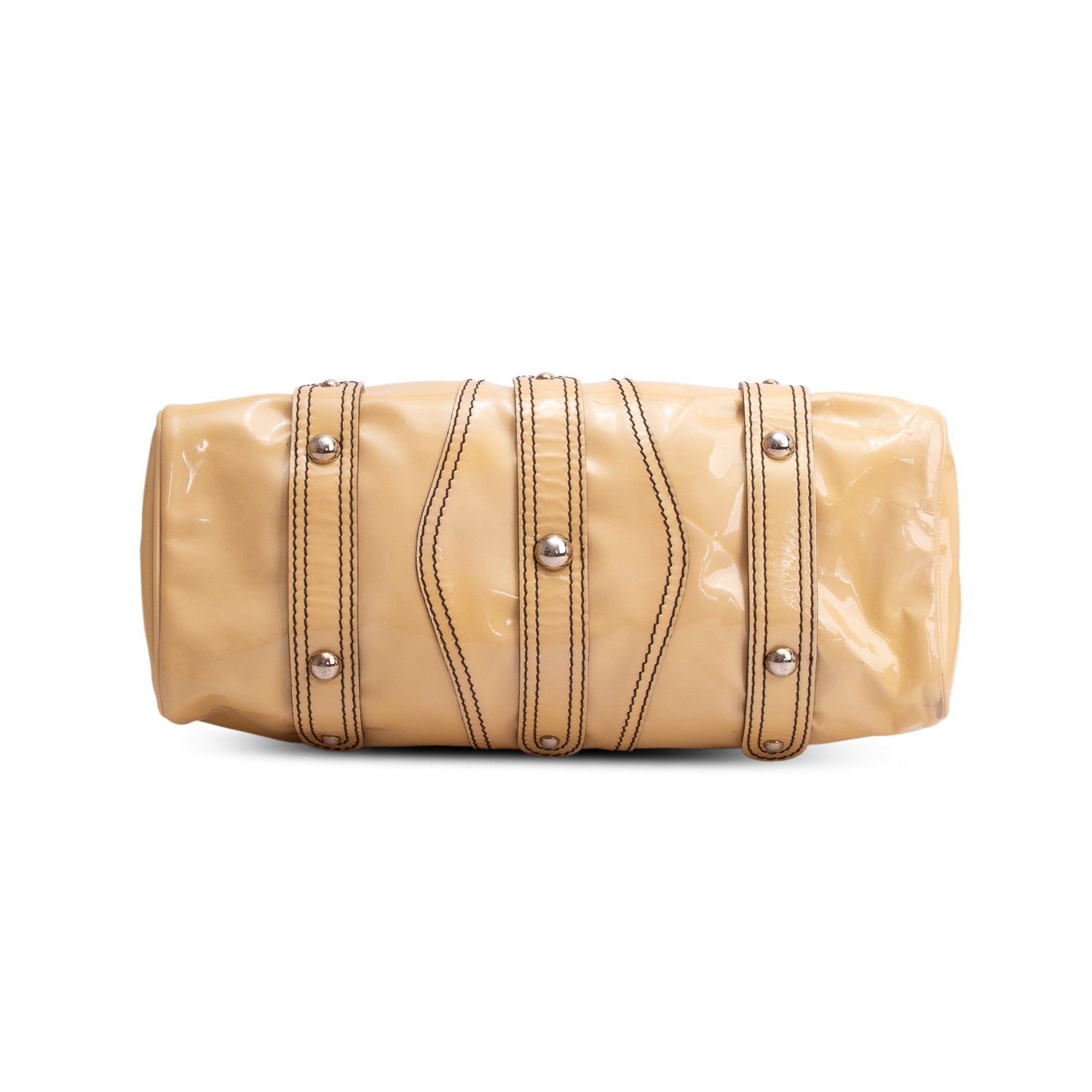 Valentino Yellow Patent Leather Catch Satchel