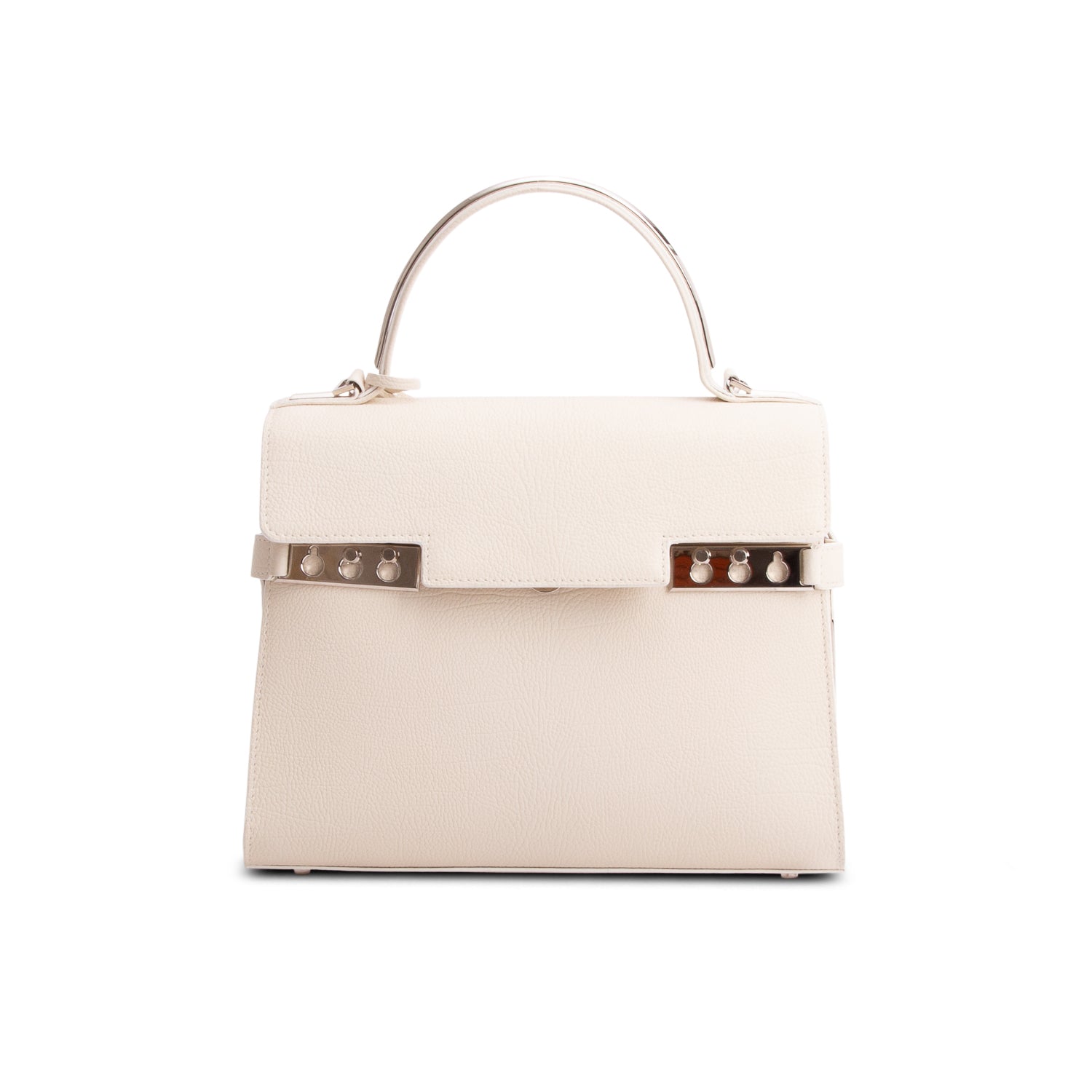Delvaux White Crispy Calf Tempete MM w/ Strap
