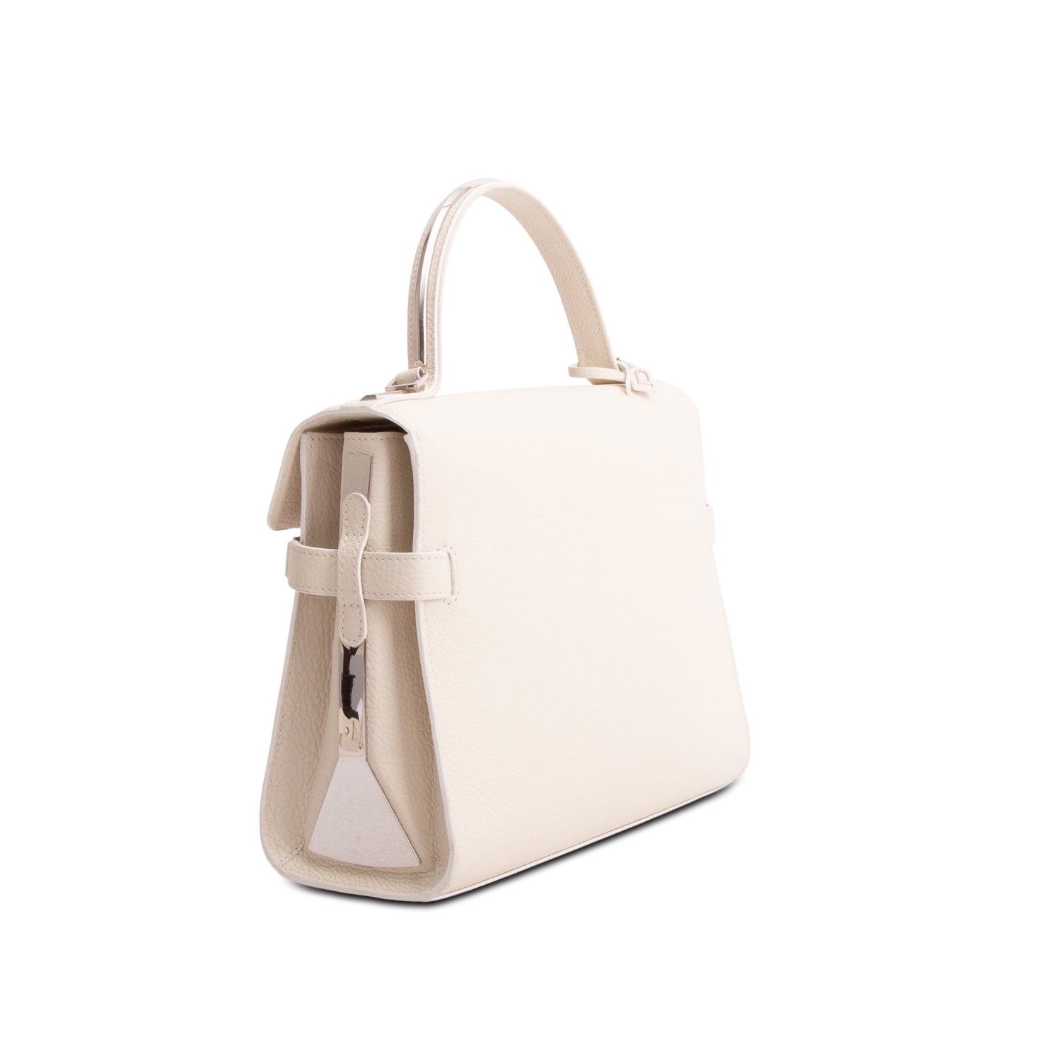 Delvaux White Crispy Calf Tempete MM w/ Strap