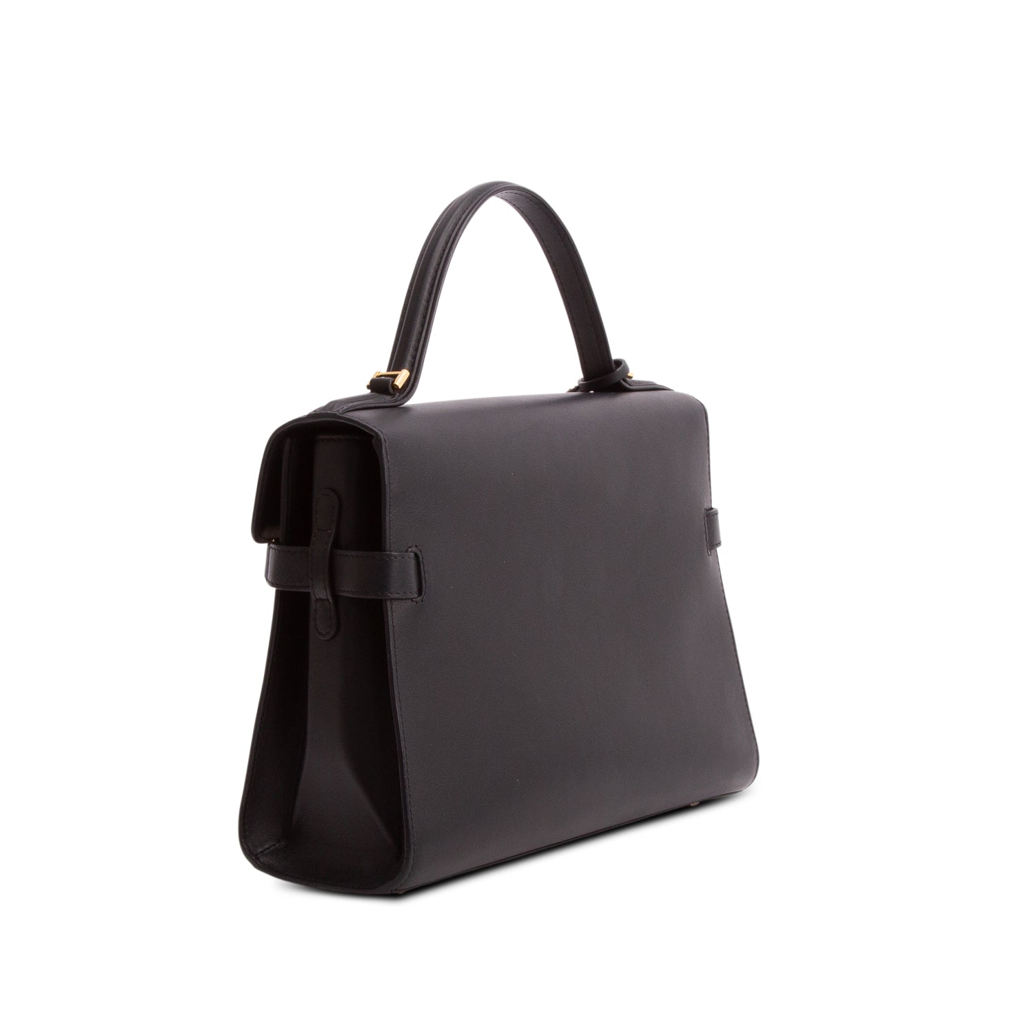 Delvaux Black Box Calf Tempete MM w/ Strap & Receipt